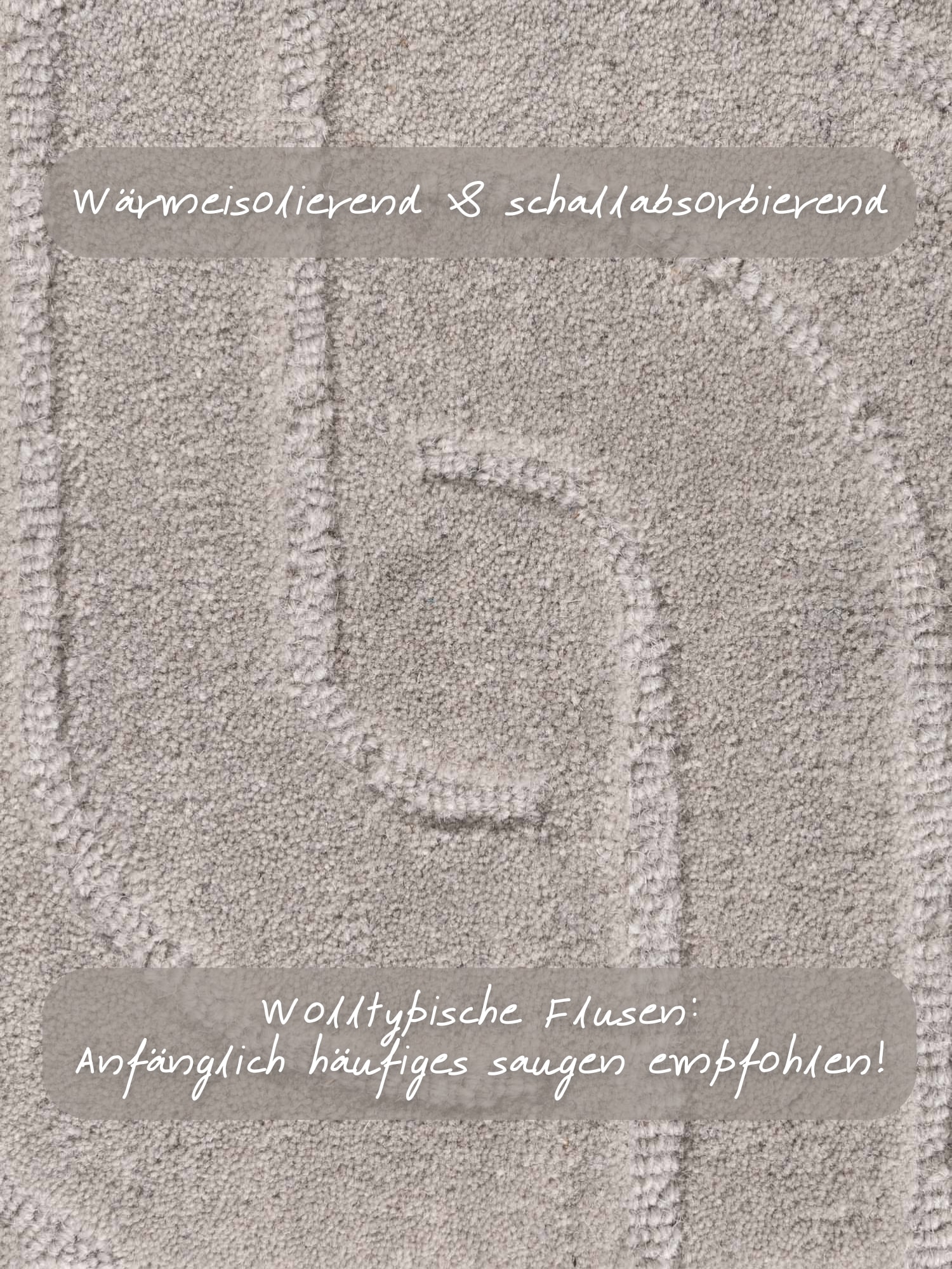 vikosa Wollteppich »Arcura« rund 15 mm Höhe Wolle Handgemacht, Hoch-Tief-Effekt, Geometrisches Linien Wellendesign