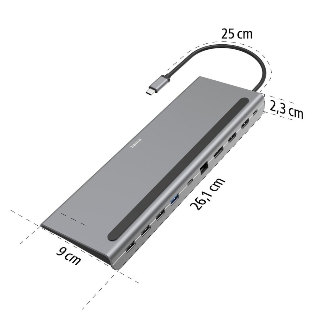 Hama USB-Adapter »Dockingstation USB C mit 10 Ports«