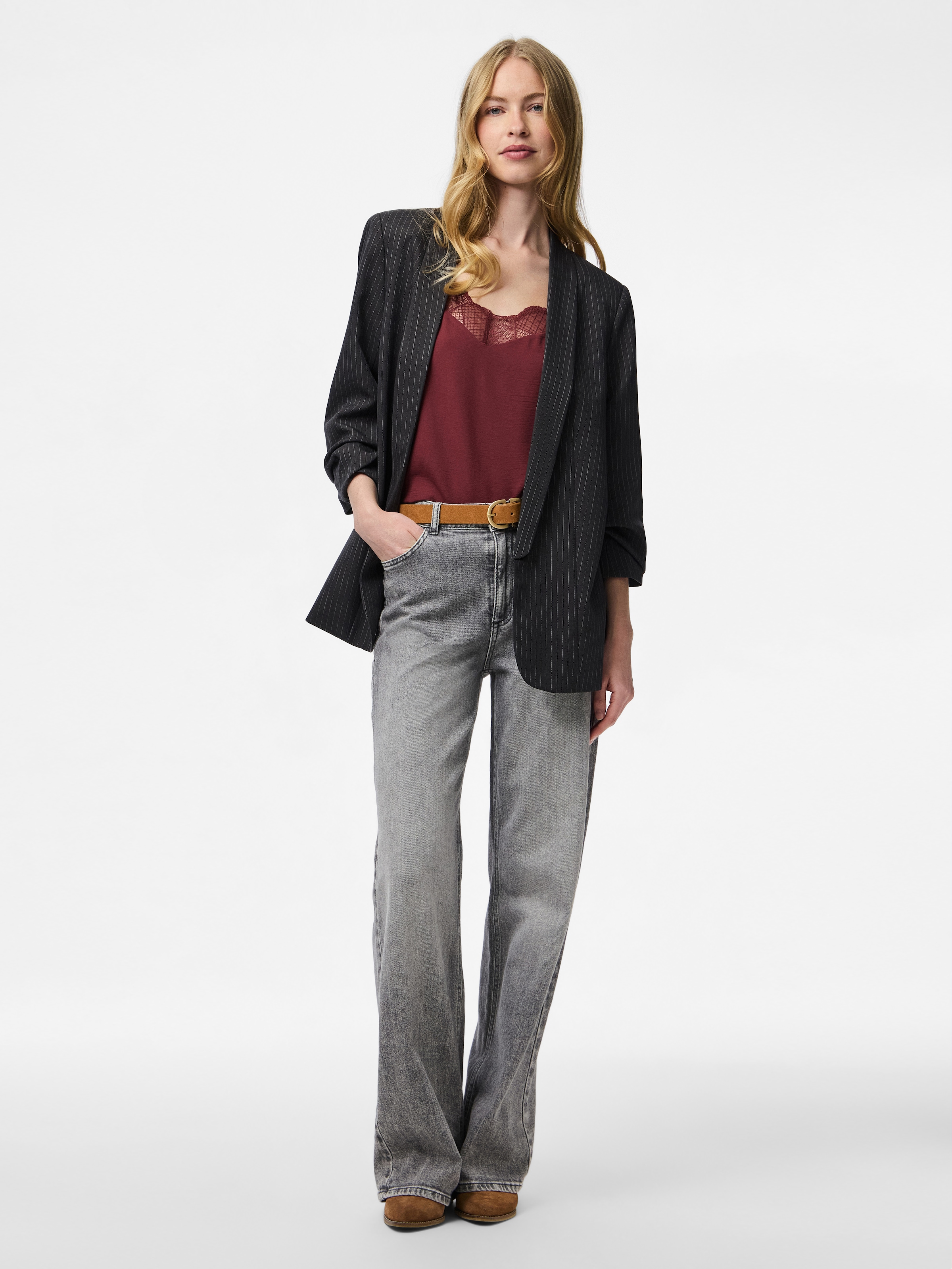 pieces Blusenblazer »PCBOSELLA 3/4 PINSTRIPE BLAZER NOOS BC«