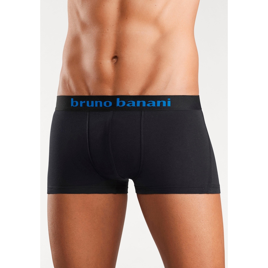 Bruno Banani Boxershorts, (Packung, 4 St.), in Hipster-Form mit Logo Webbund