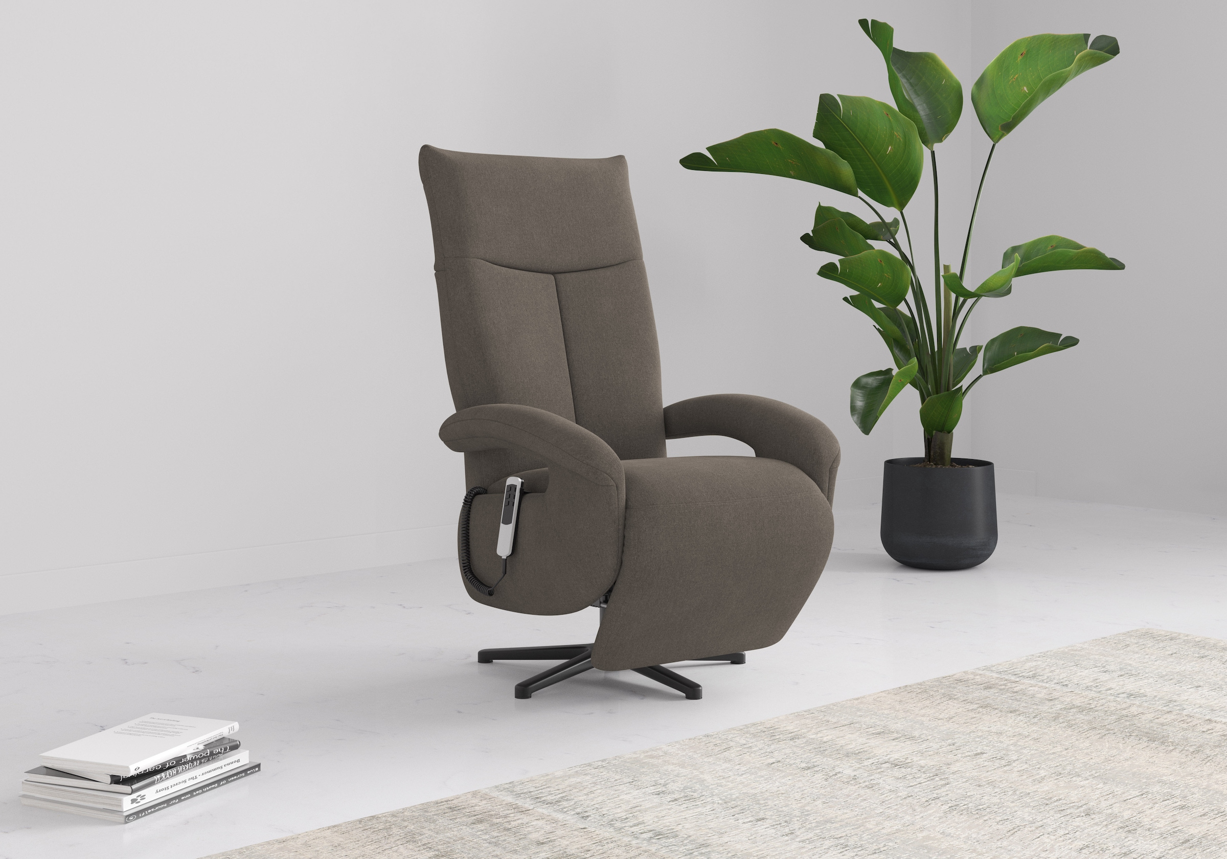 sit&more TV-Sessel "Emely, inkl. Kopfteilverstellung & 360 Drehfunktion" wahlweise mit 2 Motoren, Akku & Aufstehhilfe