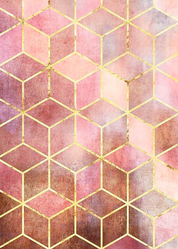 Komar Bild »Mosaik Rosso« Formen | Kunst 1 Stk. tlg. Wandbild zur Dekoration - ohne Rahmen