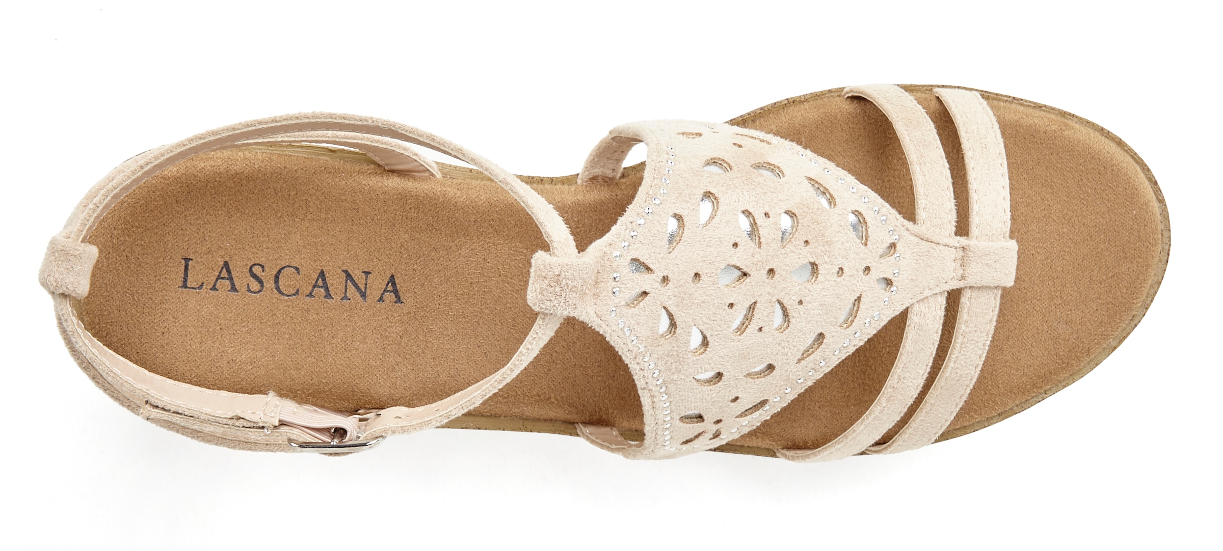 LASCANA Sandalette »Sommerschuh«, Sandalette, Sommerschuh mit Keilabsatz gepolsterter Innensohle VEGAN