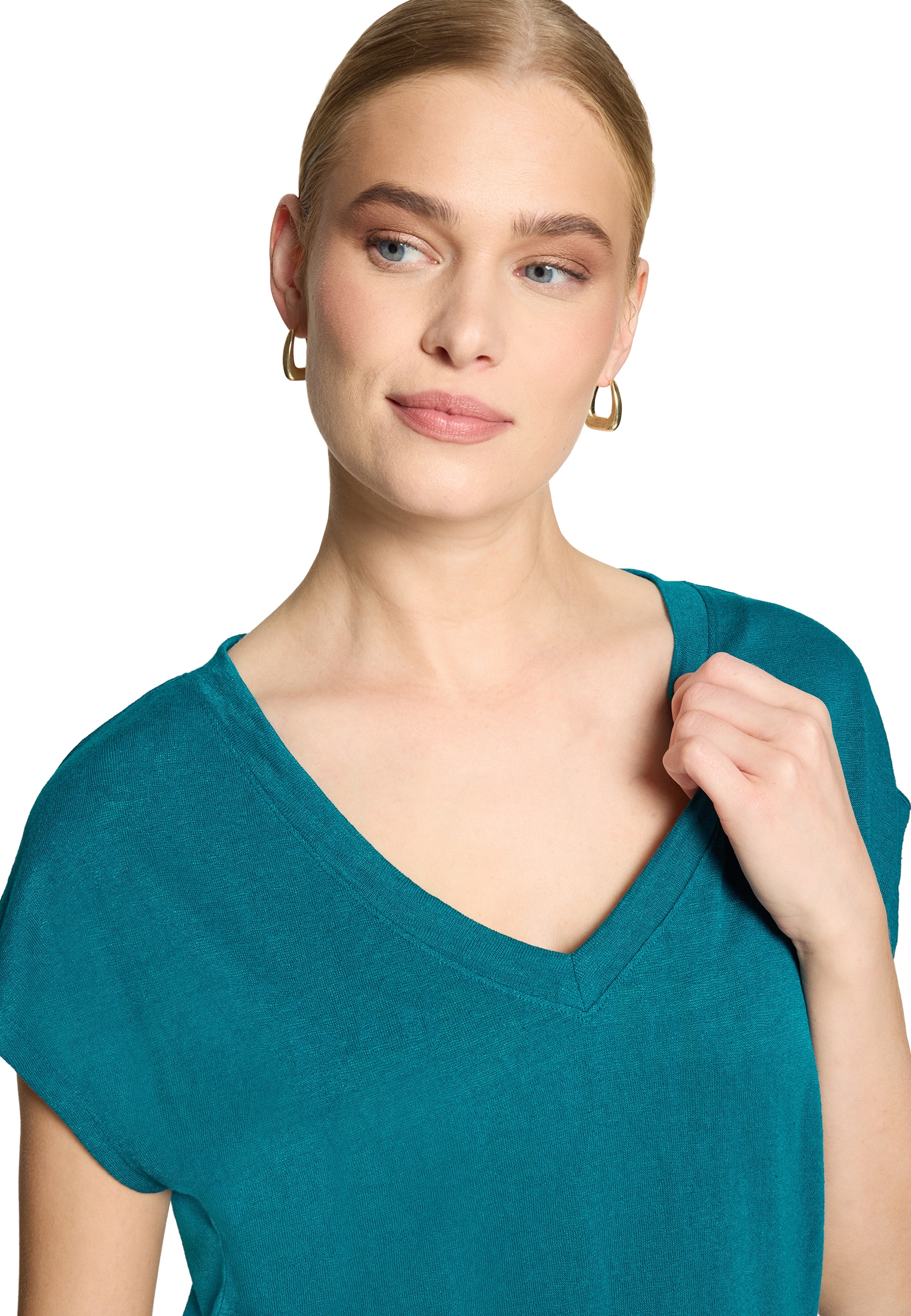 Zero Shirttop »Kurzarm-Shirt mit V-Ausschnitt«