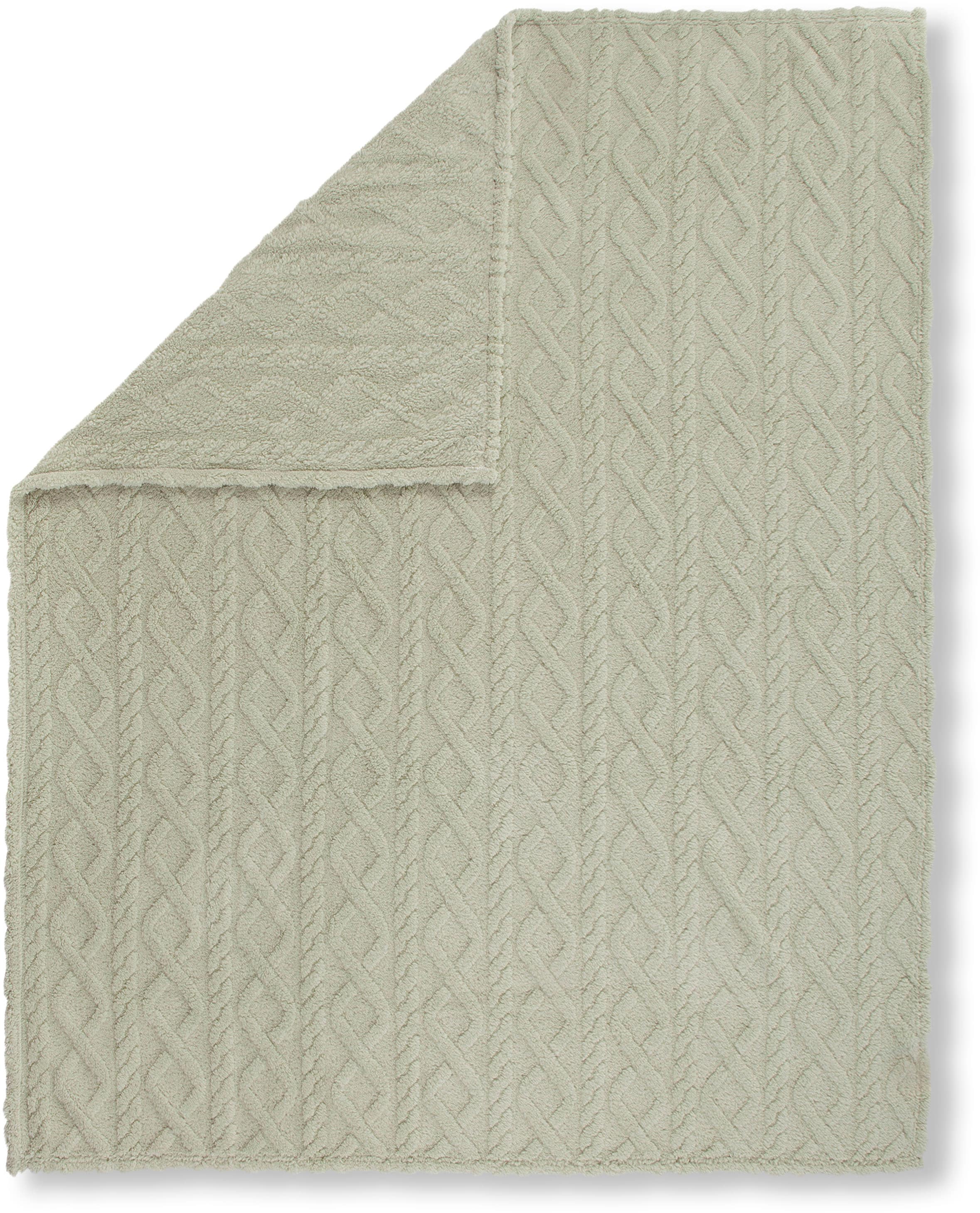Descanso Plaid »Jacquard teddy«, Weich, Kuscheldecke, Wohndecke, Teddy, Jacquard, in 2 Größen