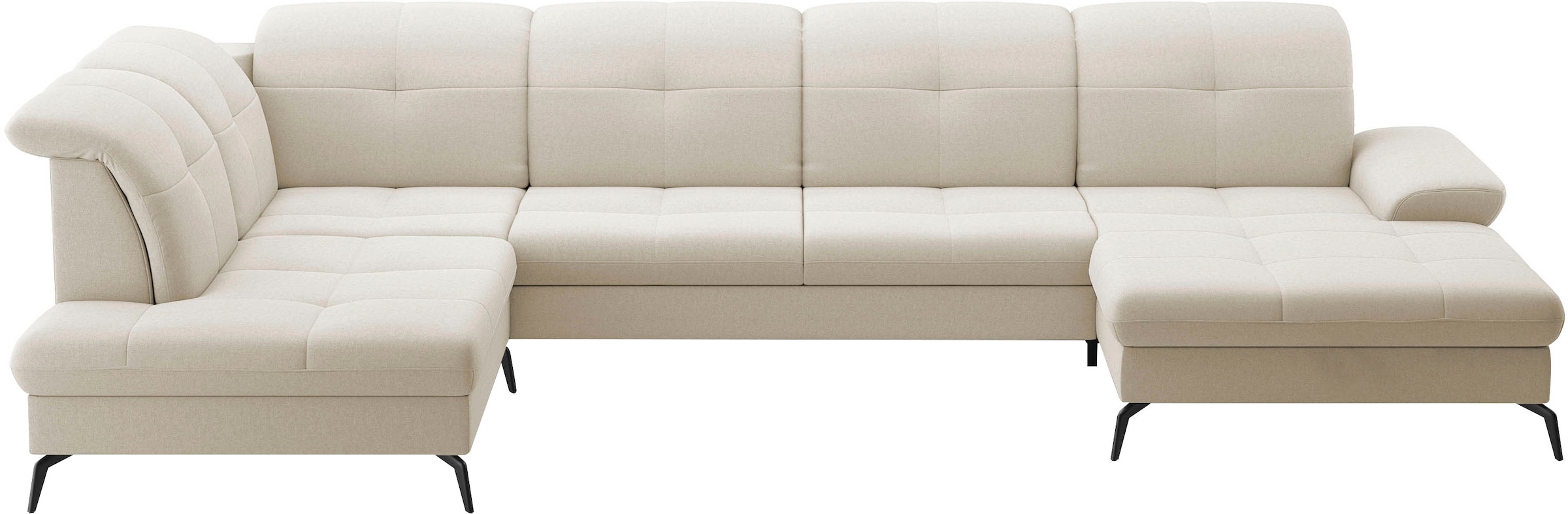sit&more Wohnlandschaft »Amica, U-Form, inkl. Sitztiefenverstellung und Armteilverstellung«, wahlweise mit Kopfteilverstellung, Bettfunktion und Bettkasten