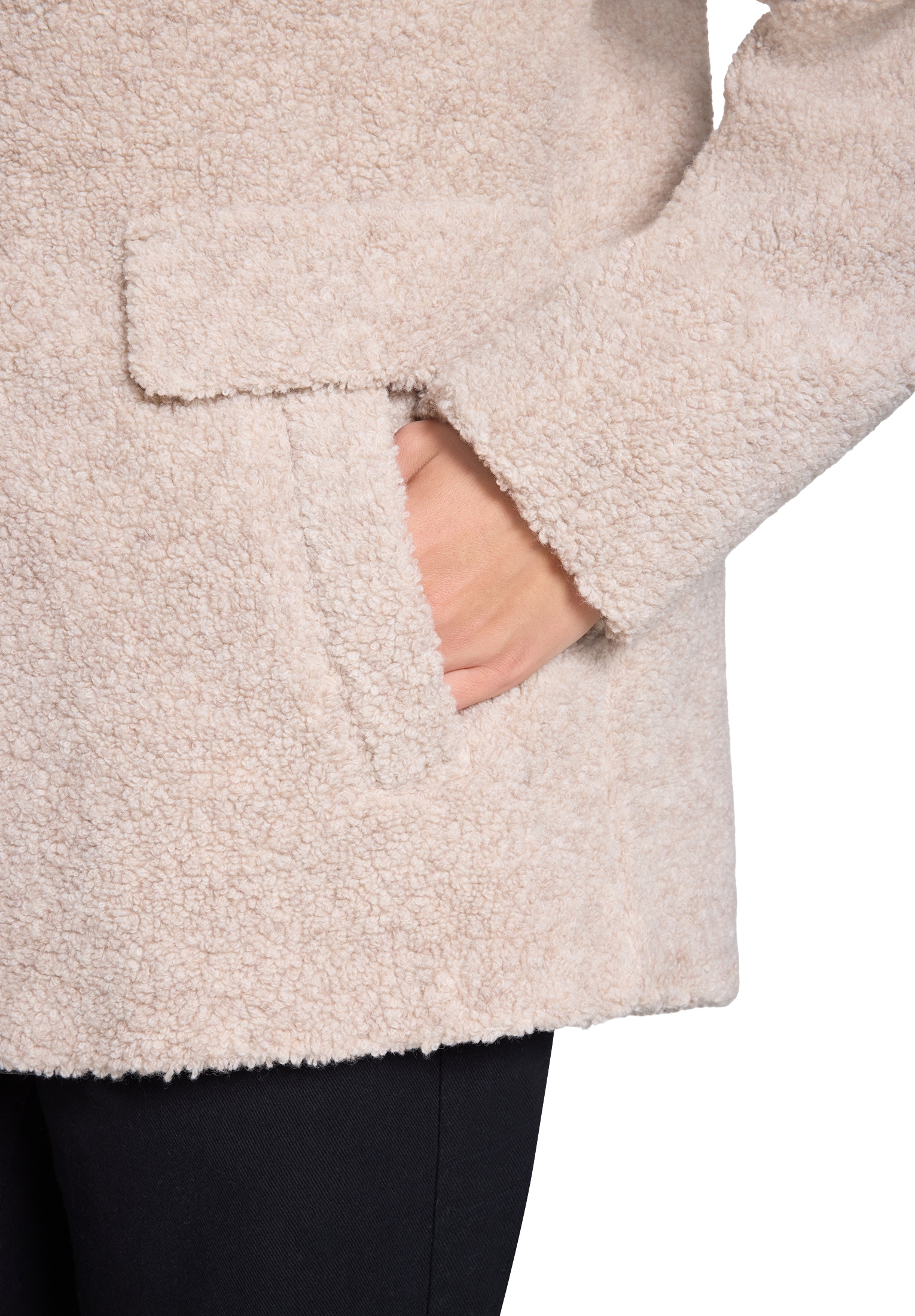 Gil Bret Wolljacke ohne Kapuze Teddyjacke mit Knopfleiste und Stehkragen - mit Wolle