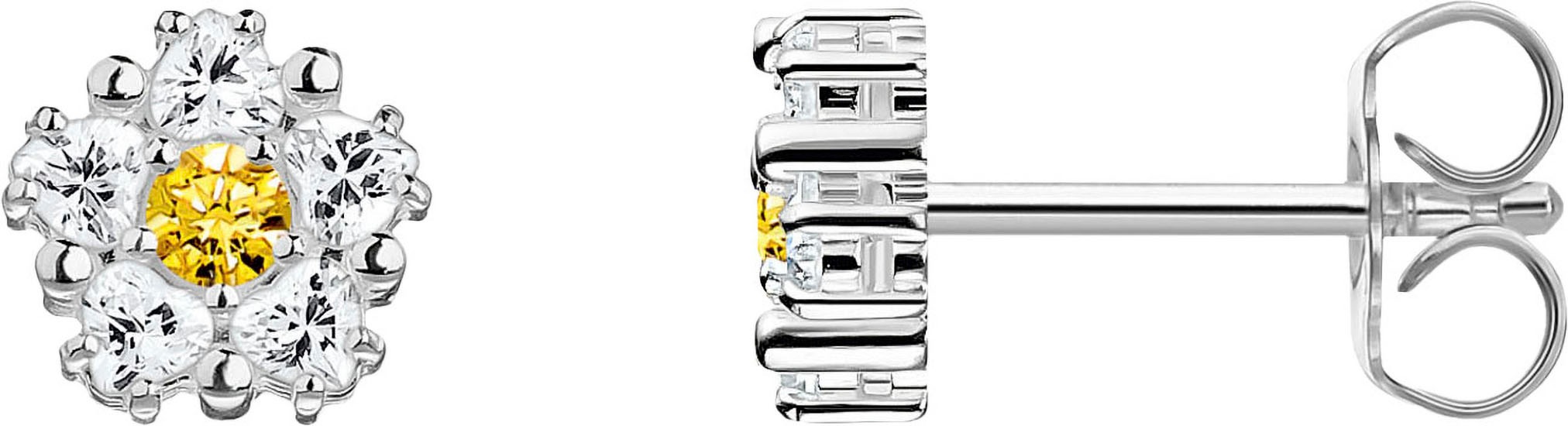 THOMAS SABO Silver Cubic Zirconia Daisy Flower Stud Earrings H2297-051-4