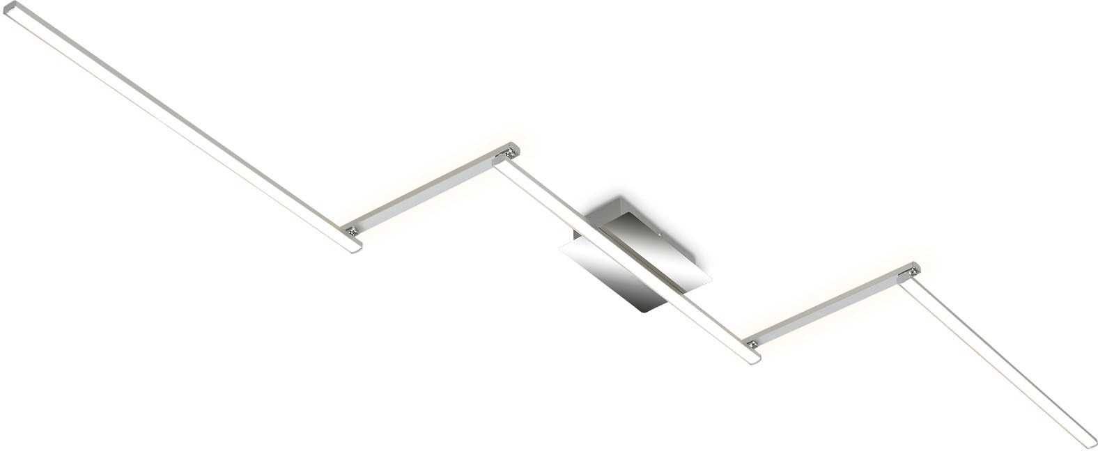 Briloner Leuchten LED Deckenleuchte »3501018 STAFF«, Leuchtmittel LED-Board | LED fest integriert, Deckenlampe, 227,2x12x5cm, Alu-Chrom, 24W, Wohnzimmer, Schlafzimmer