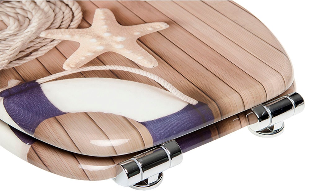 Sanilo Badaccessoire-Set »Maritime« bestehend aus WC-Sitz, Badteppich, Stöpsel, Seifenspender, WC-Bürste