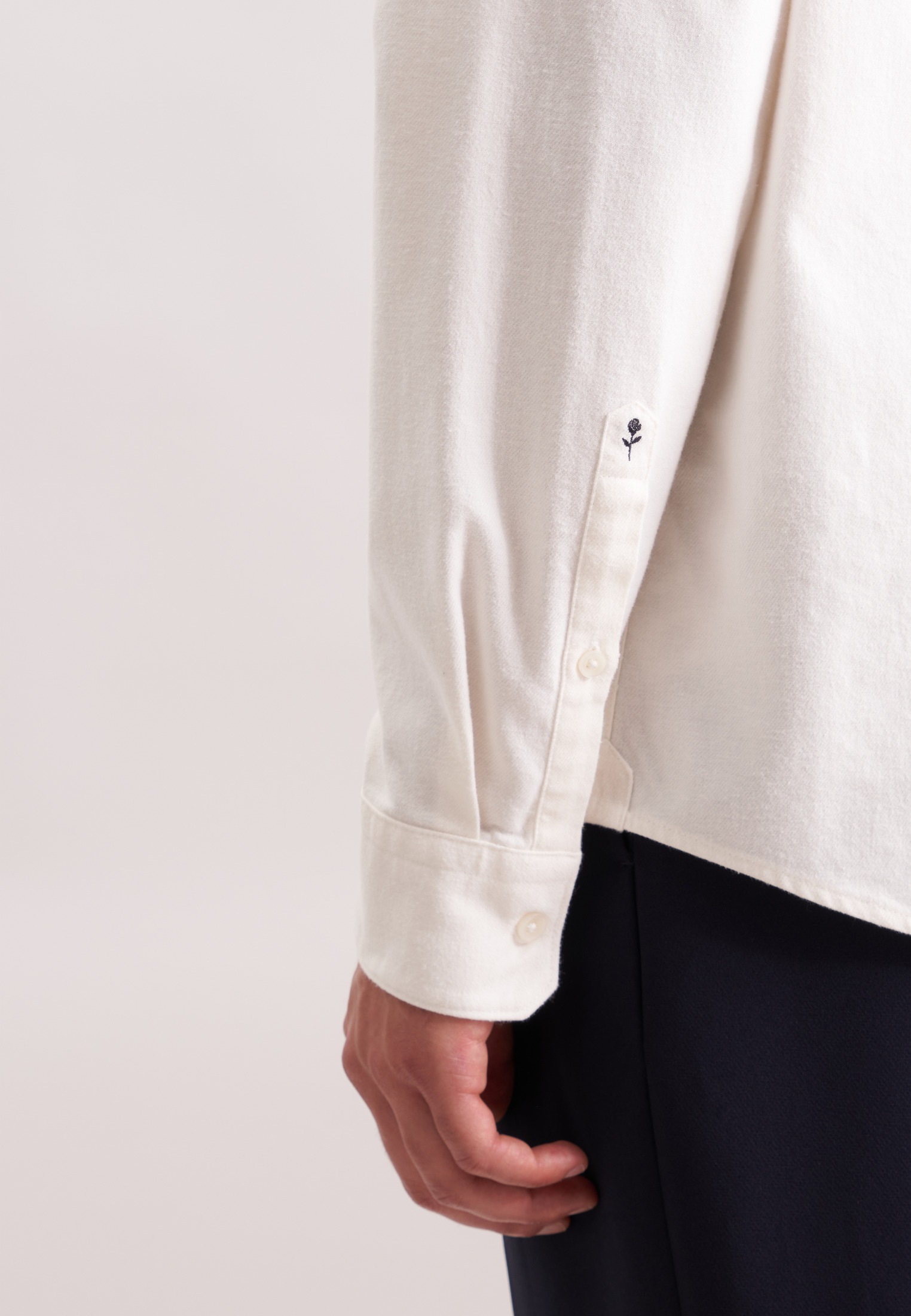 seidensticker Flanellhemd Regular 1/1 Button-Down-Kragen Uni