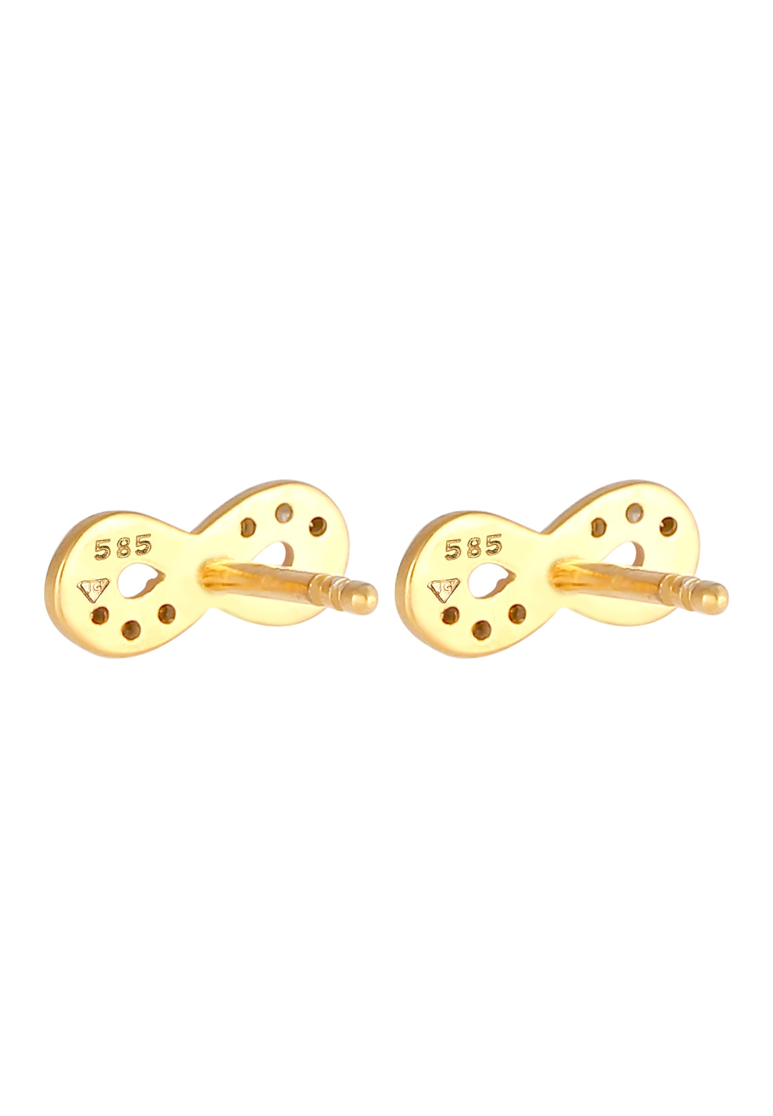 Elli DIAMONDS Paar Ohrstecker »Ohrringe Infinity Diamant (0.06 ct.) Liebe 585 Gelbgold«