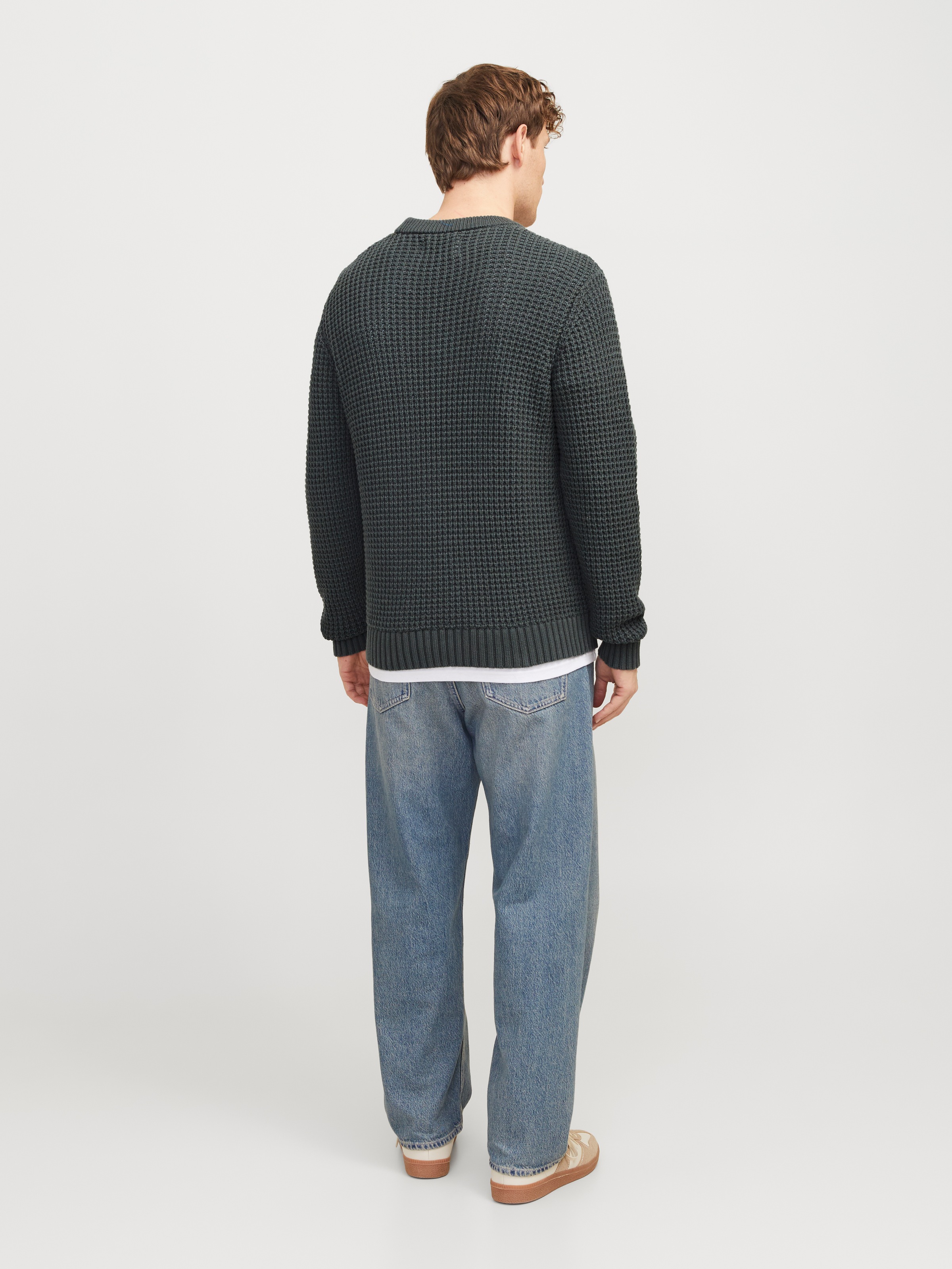Jack & Jones Rundhalspullover »JCOZION KNIT CREW NECK BF«, mit markanter Struktur