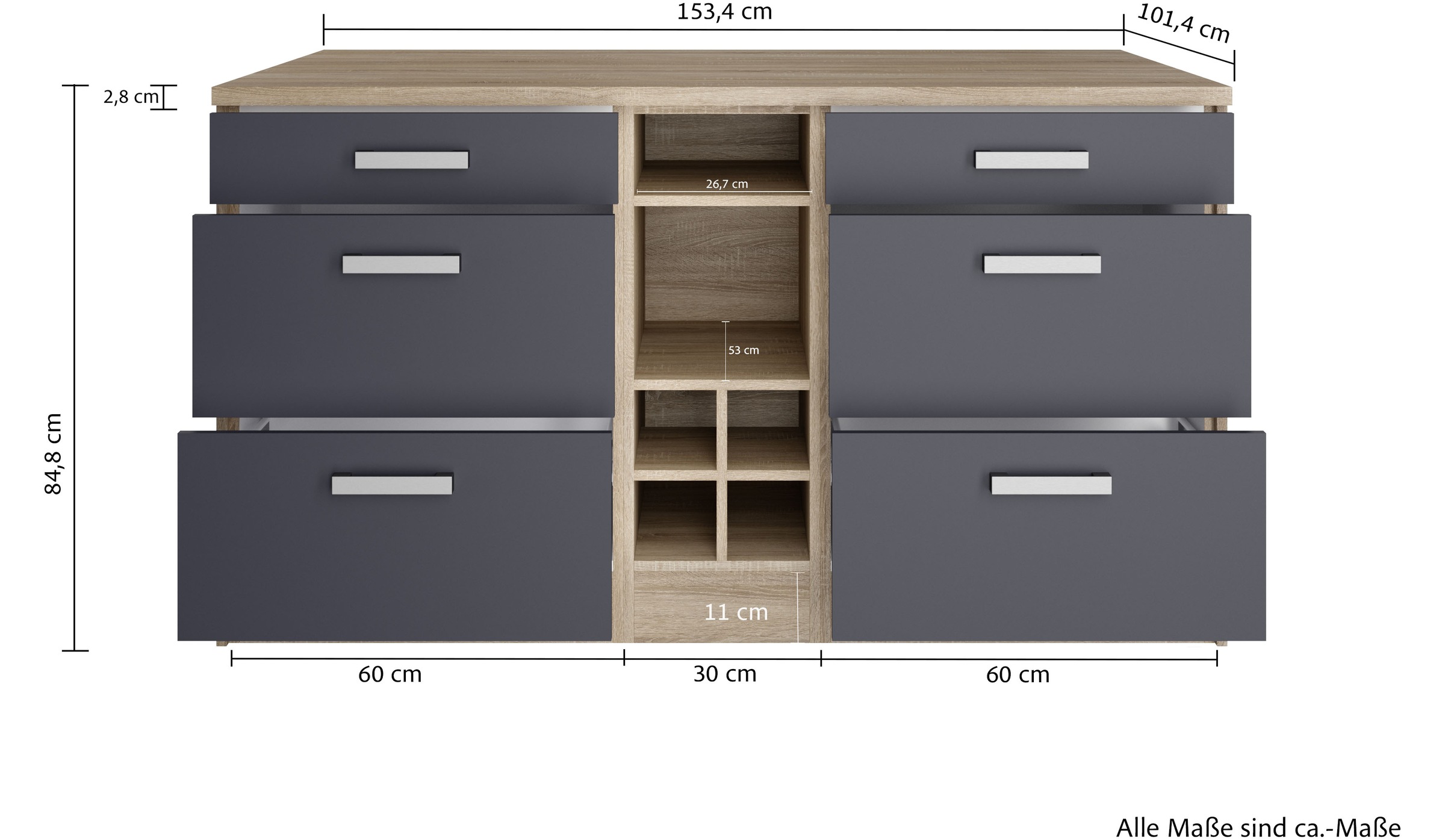 KOCHSTATION Kücheninsel »KS-Toronto«, Breite 153 cm, MDF-Fronten, Flaschenregal
