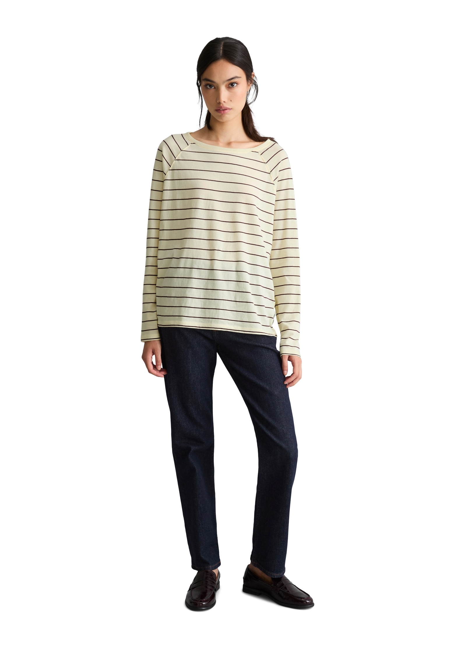 Marc O'Polo DENIM Longsleeve Gestreift, relaxed aus Loose Knit Jersey