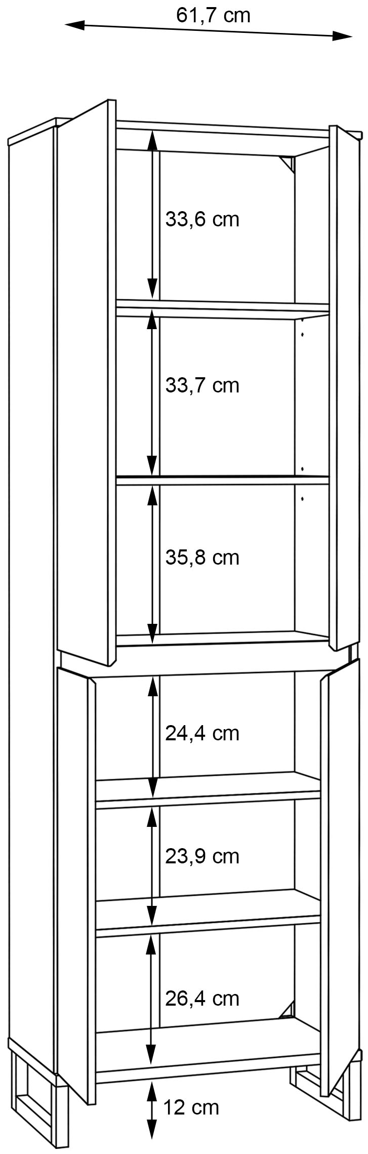 FORTE Garderobenschrank »Quayle«, Stauraumschrank, Mehrzweckschrank, Höhe 201,7cm