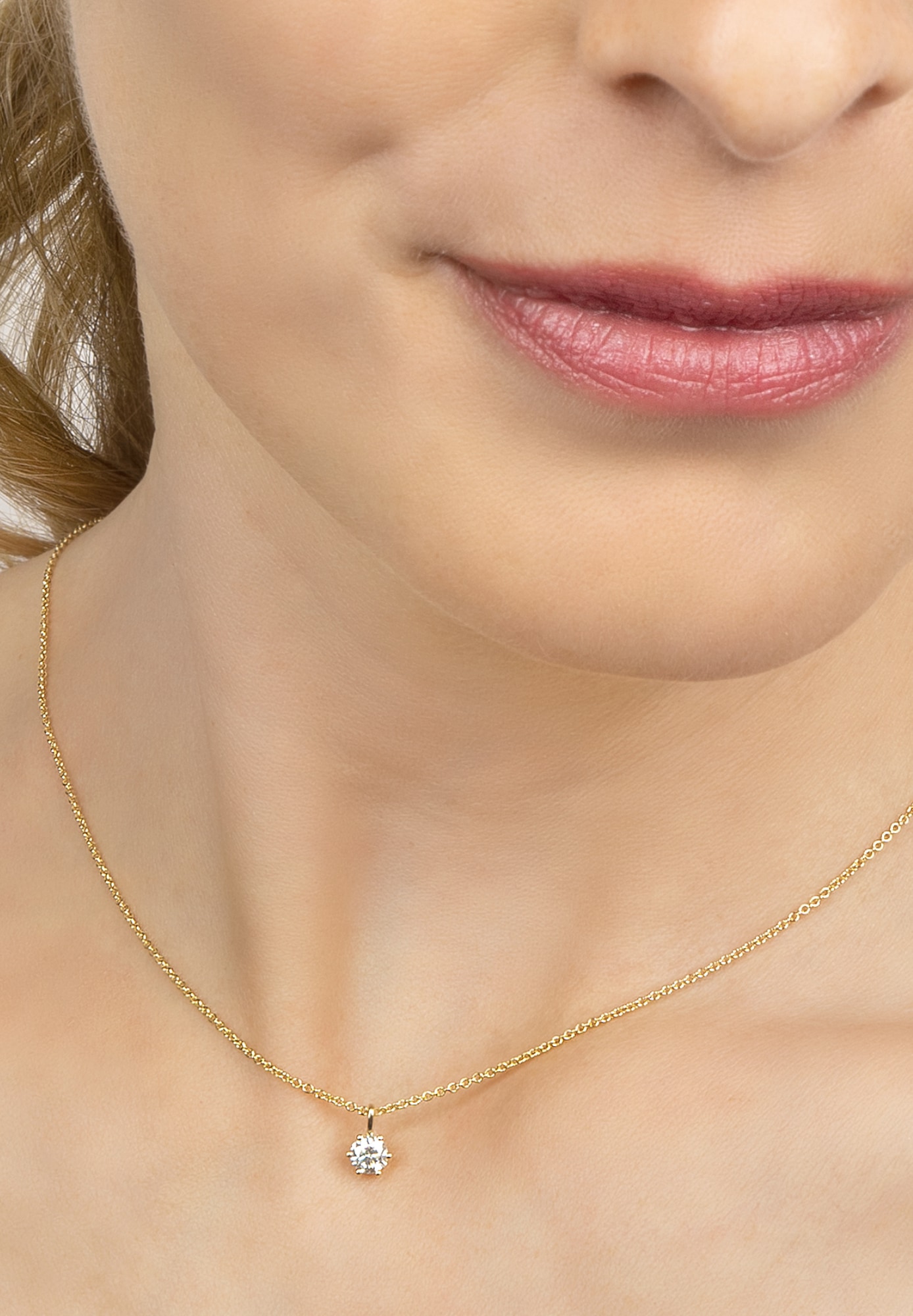 ONE ELEMENT Kettenanhänger »0.3 ct Diamant Brillant Anhänger aus 585 Gelbgold«