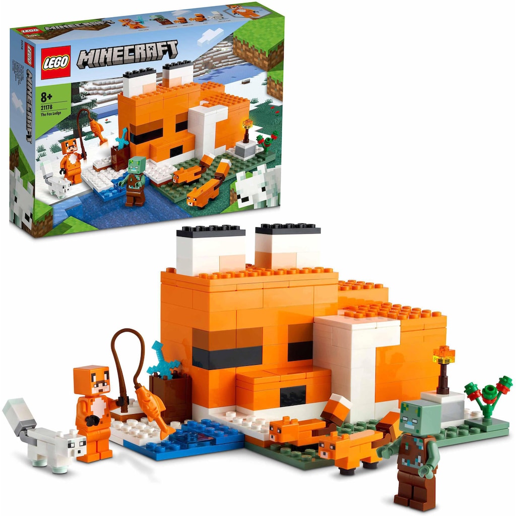 LEGO® Konstruktionsspielsteine »Die Fuchs-Lodge (21178), LEGO® Minecraft™«, (193 St.)