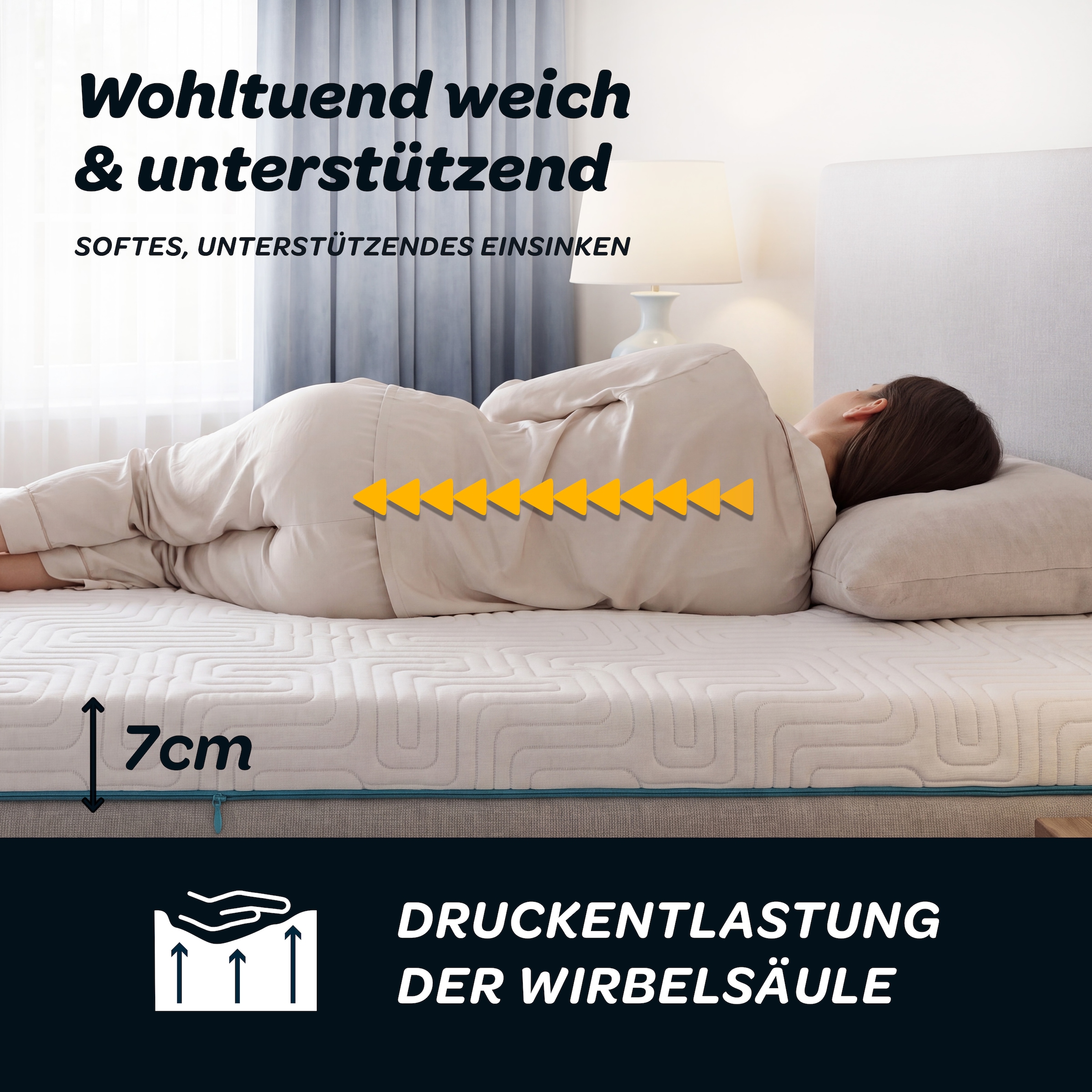 Dunlopillo Topper »Balance, Gelschaumtopper 90x200 & 140x200 cm und weitere Größen« punktgenaue Körperanpassung, unterstützt ergonomische Liegeposition