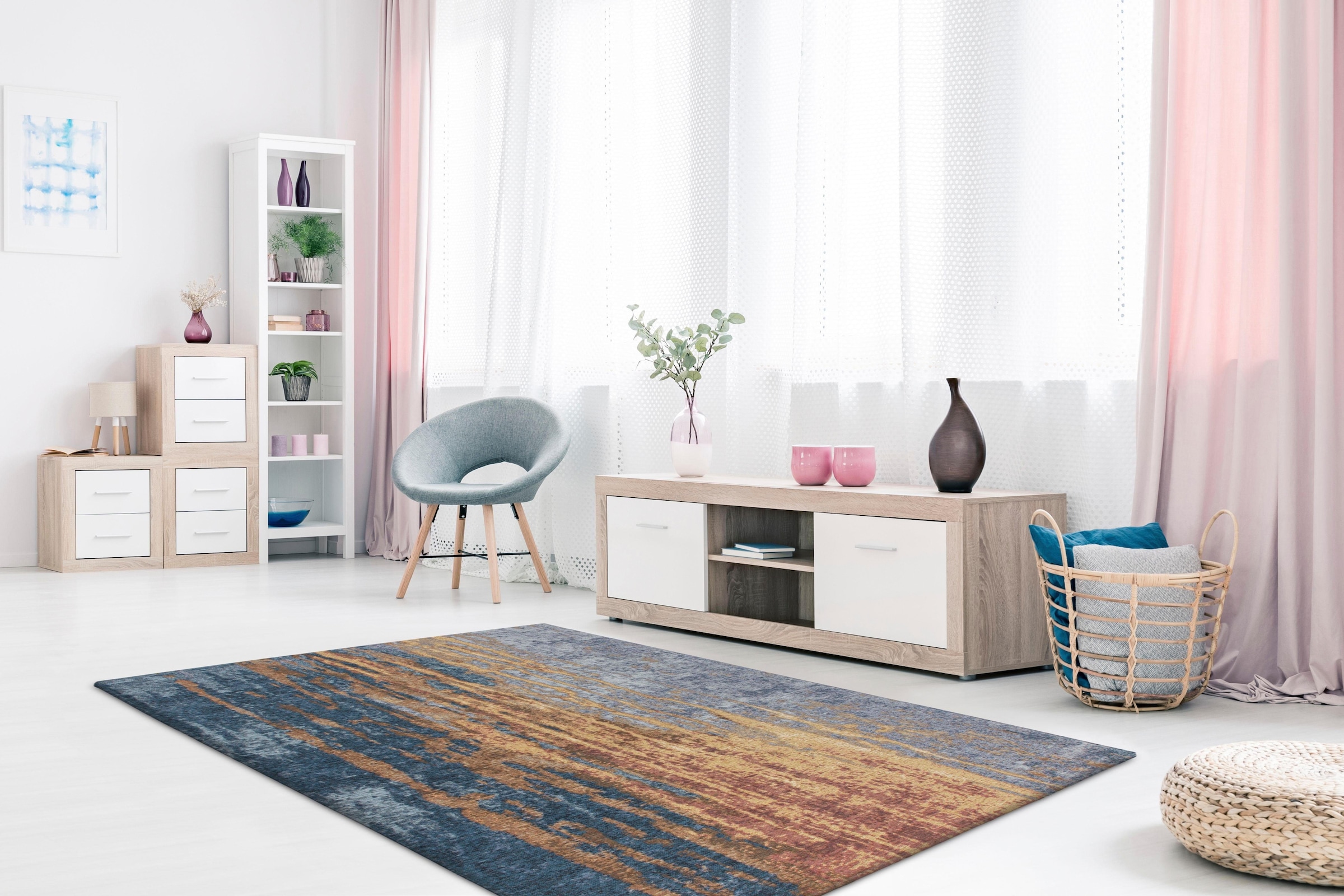 calo-deluxe Teppich »Ophir 305« rechteckig 8 mm Höhe Kurzflor, Wohnzimmer