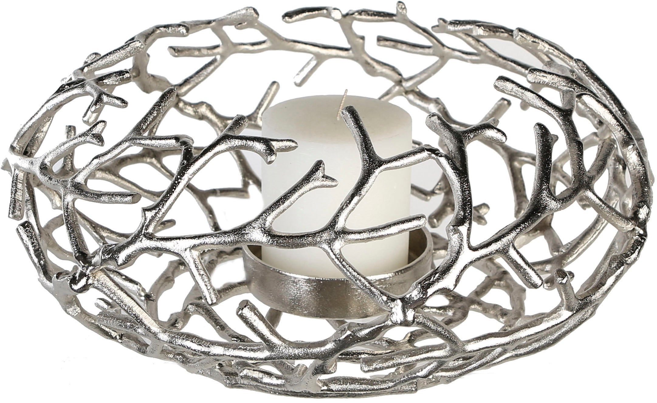 Casablanca by Gilde Kerzenständer "Kerzenleuchter Twigs" 1-flammig, aus Aluminium, Höhe ca. 20 cm