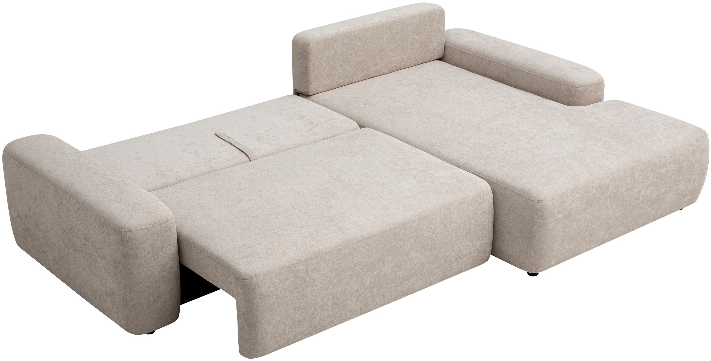 INOSIGN Ecksofa »TORGE (264cm), Schlafsofa in Cord, Samtvelours o Struktur fein, L-Form«, Schlaffunktion, Bettkasten, Liegefläche: 125/210 cm