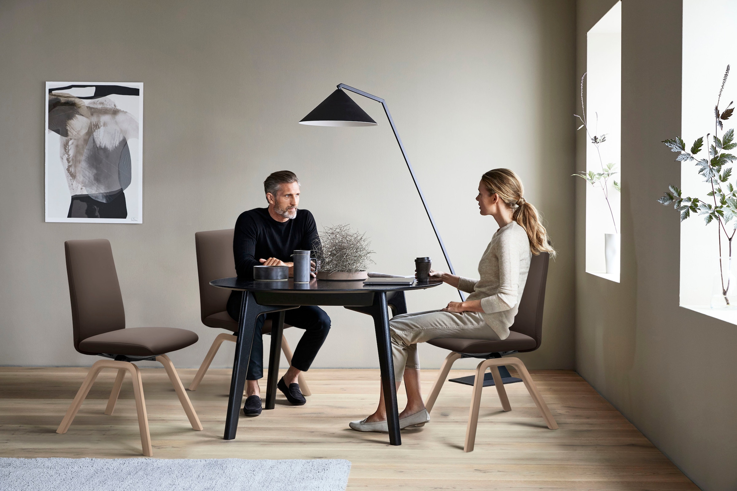 Stressless® Polsterstuhl »Laurel«, Leder BATICK, Low Back, Größe L, mit schräggestellten Beinen in Walnuss