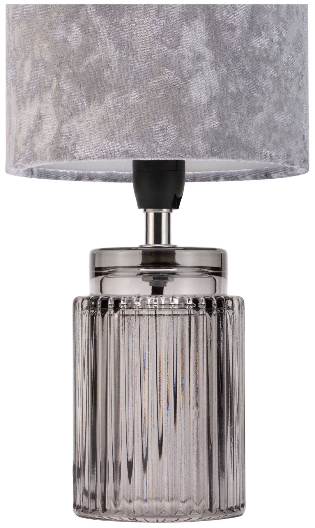 Pauleen Tischleuchte »Classy Velvet max20W Grau/Rauchglas 230V Samt/Glas«, 1 flammig, Leuchtmittel E14 | ohne Leuchtmittel, E14, Ein-/Ausschalter