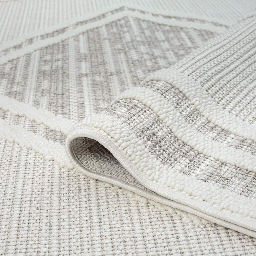 Carpet City Teppich »LINDO 8853«, rund, 11 mm Höhe, Kurzflor, Hochtief-Muster/ 3D-Effekt, Boho-Stil, Wohnzimmer