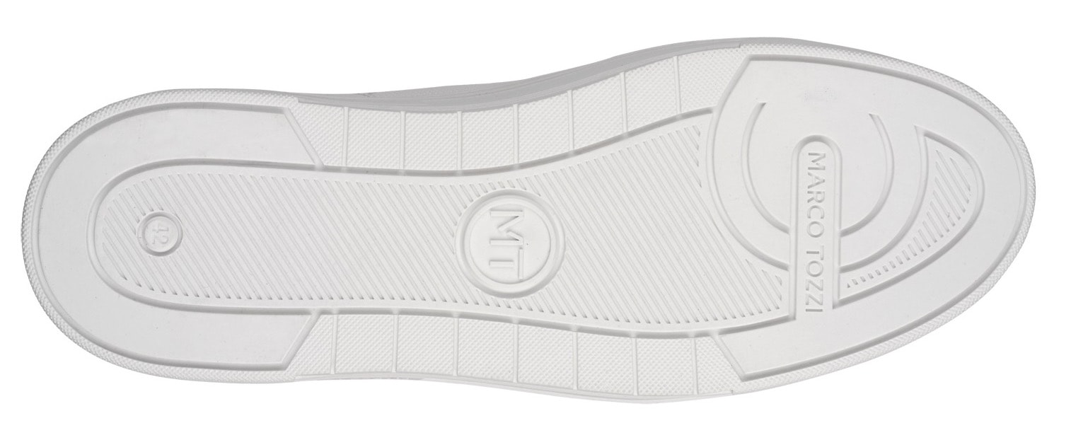 MARCO TOZZI Plateausneaker, Freizeitsch, Halbschuh, Schnürschuh mit Perforierung und Ziernähten
