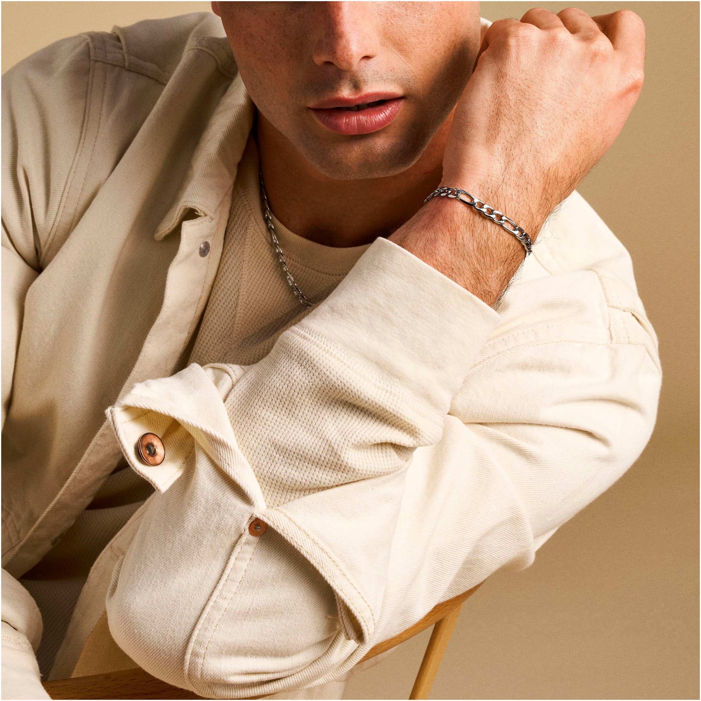 Fossil Armband »Schmuck Geschenk Edelstahl ALL STACKED UP«