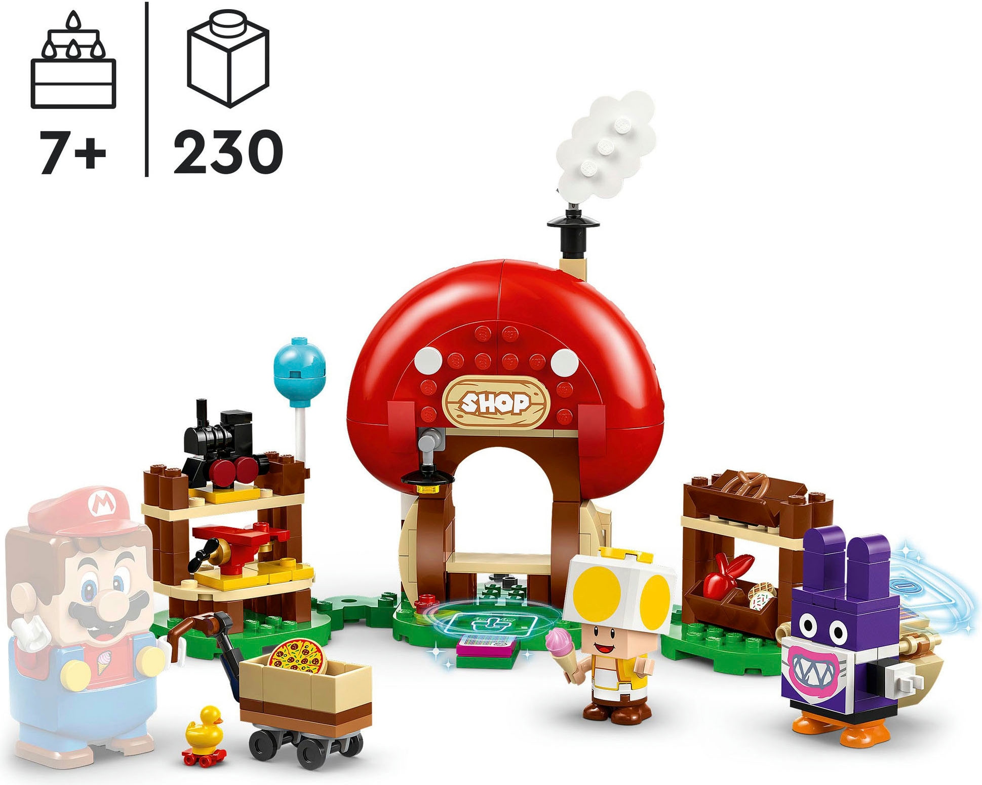 LEGO® Konstruktionsspielsteine »Mopsie in Toads Laden – Erweiterungsset (71429), LEGO Super Mario«, (230 St.), Made in Europe