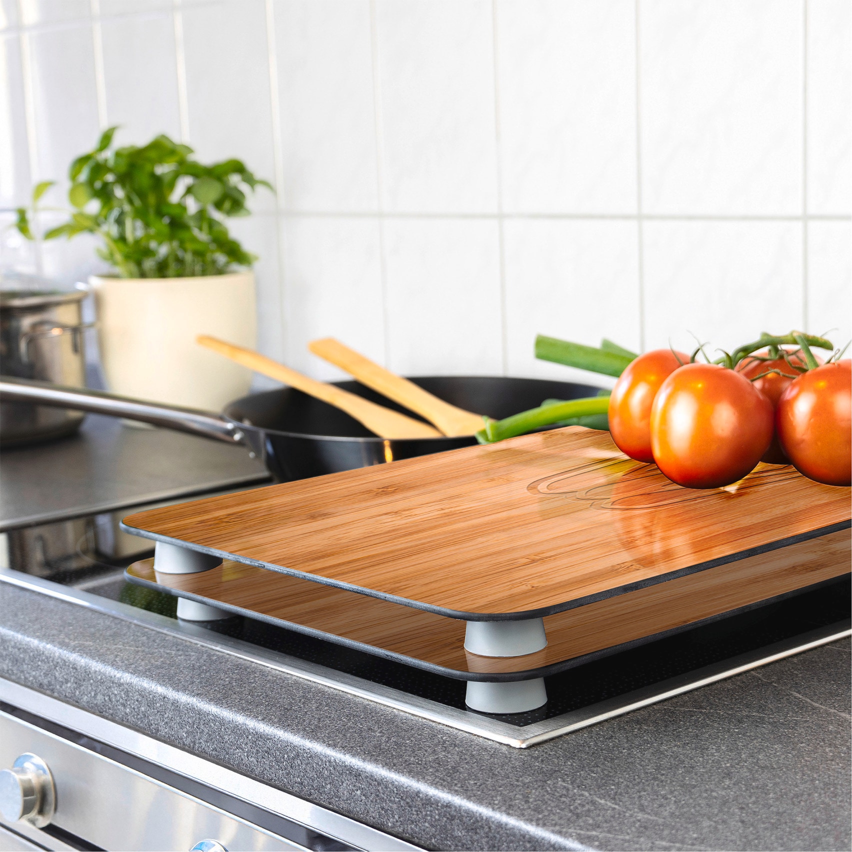 WENKO Herd-Abdeckplatte »Universal Modell Lunch« Herdabdeckung für alle Herdarten, kratzfest, mit rutschfesten Füßen