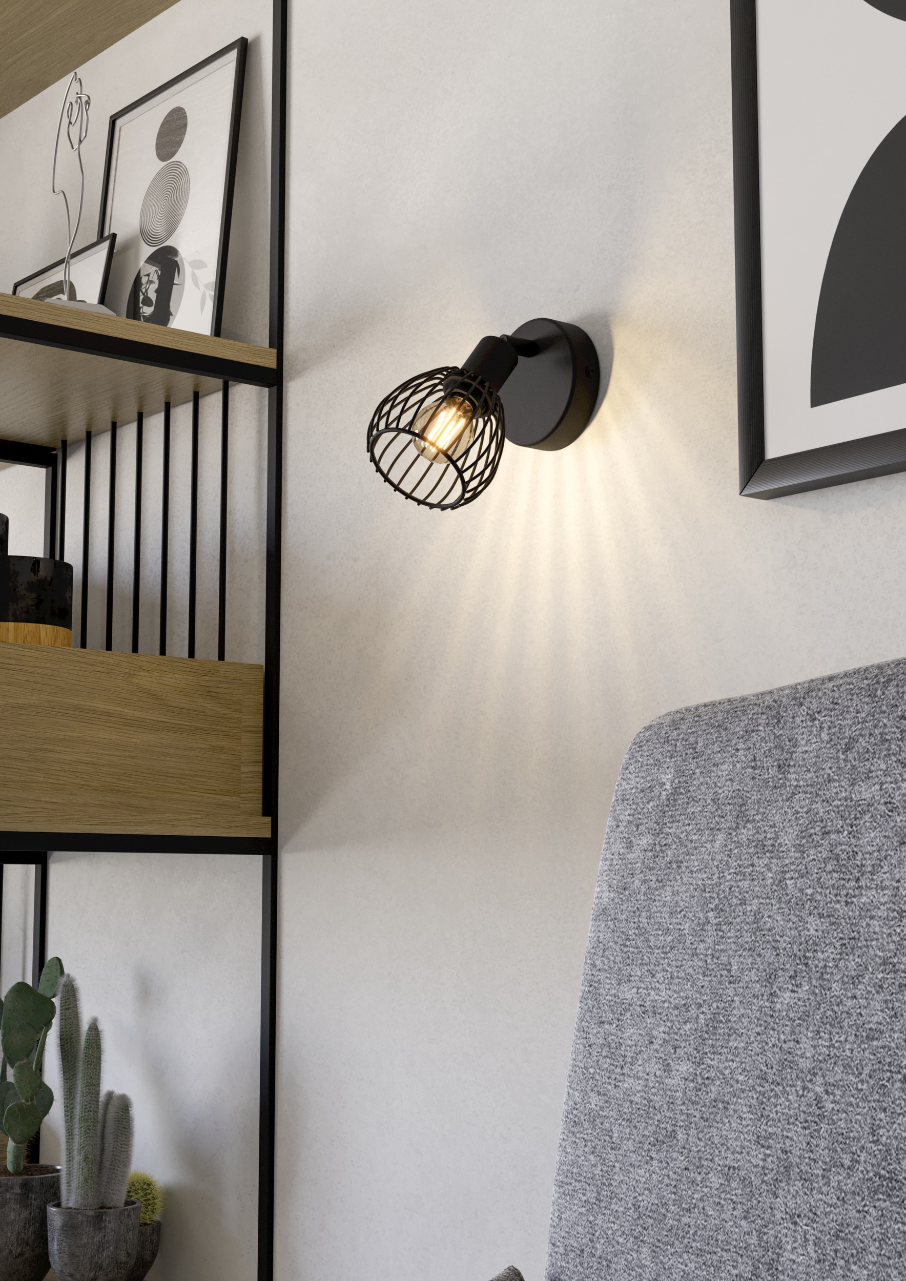 EGLO Deckenspot »SONNINO Spotlampe - Stahl - E14 - 1X40W - IP20« E14 1 Stk. Wandleuchte, Wandspot, schwenkbar, Strahler, L9,5 x B9,5 x AL18,5 cm