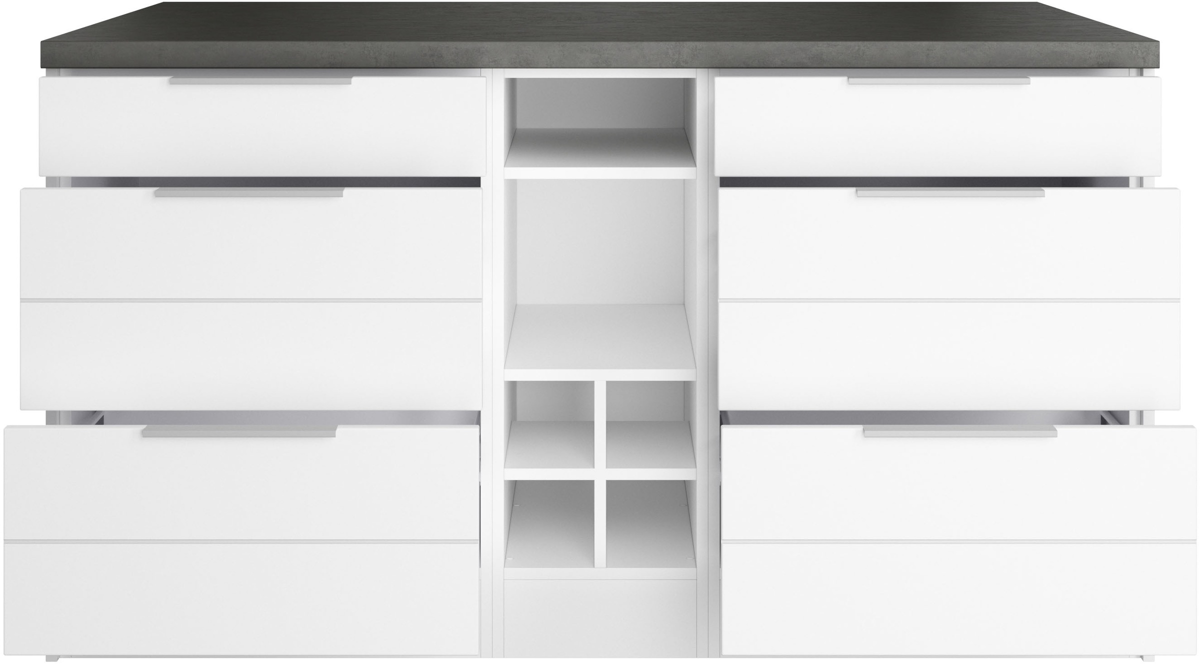 KOCHSTATION Kücheninsel »KS-Luhe, Breite 153 cm, mit Flaschenregal«, MDF-Fronten, Arbeitsplatte 38mm stark