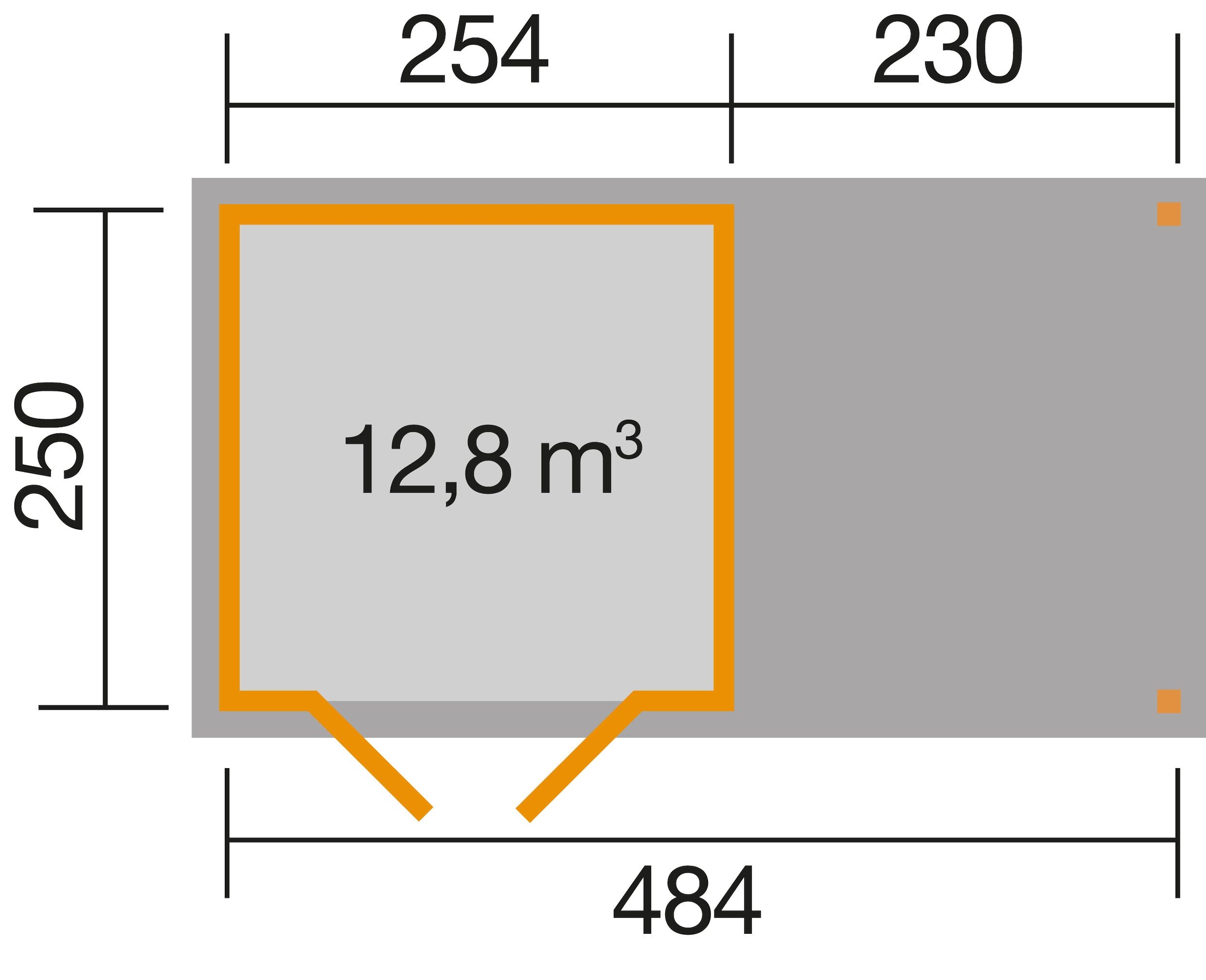 weka Gartenhaus »321 B Gr.3, natur, 19 mm, Anbau 230 cm«
