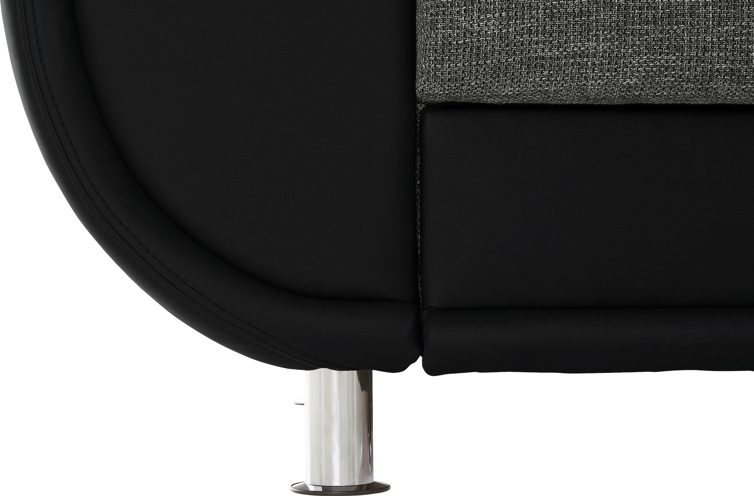TRENDMANUFAKTUR Ecksofa »Rondo 3, zeitlos und bequem, Materialmix, breite Armlehnen, L-Form«, wahlweise mit Federkern für mehr Komfort, wahlweise mit Bettfunktion