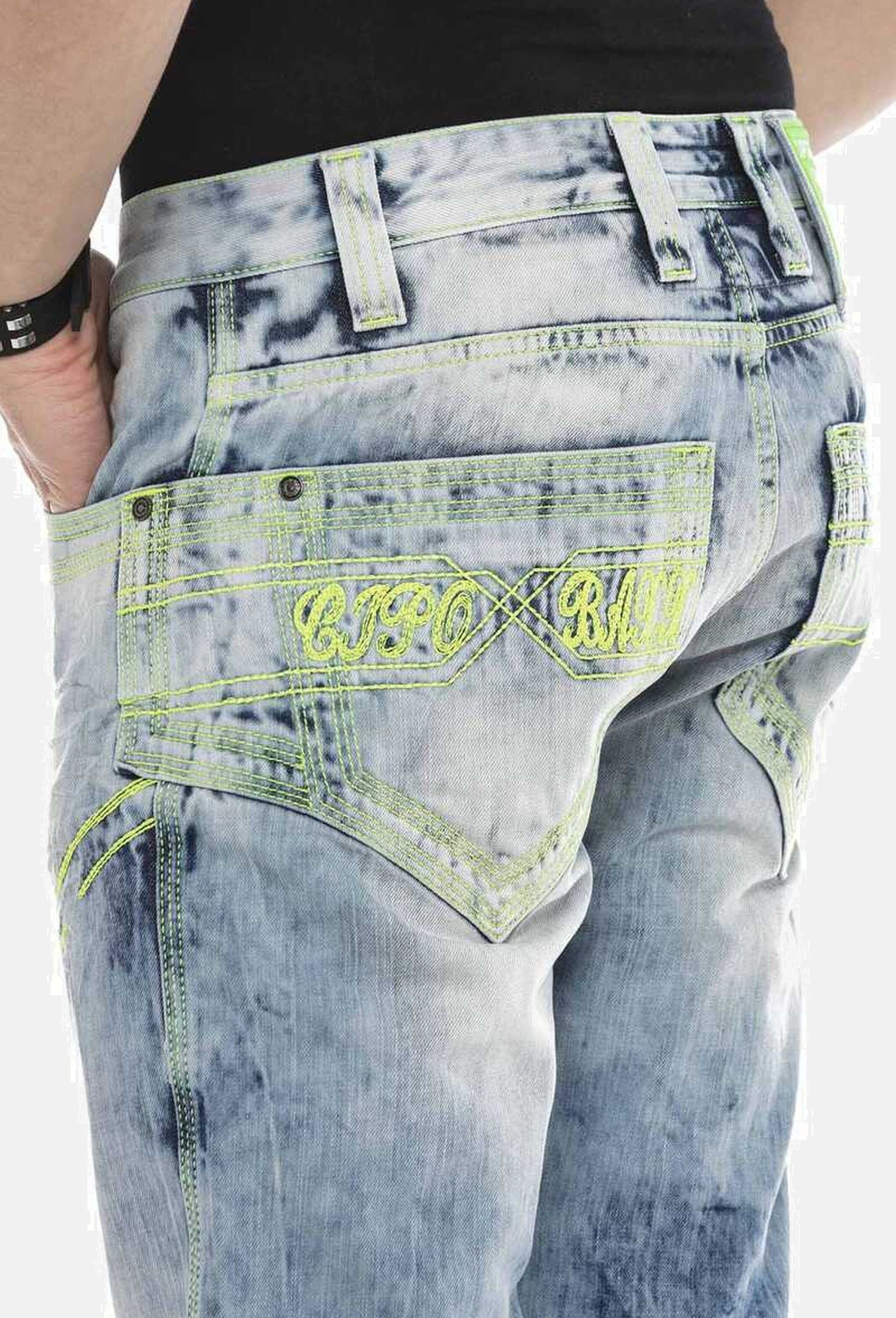 Cipo & Baxx Regular-fit-Jeans »Cipo & Baxx Jeans DENIM« bequeme Jeans mit heller Waschung, CD596