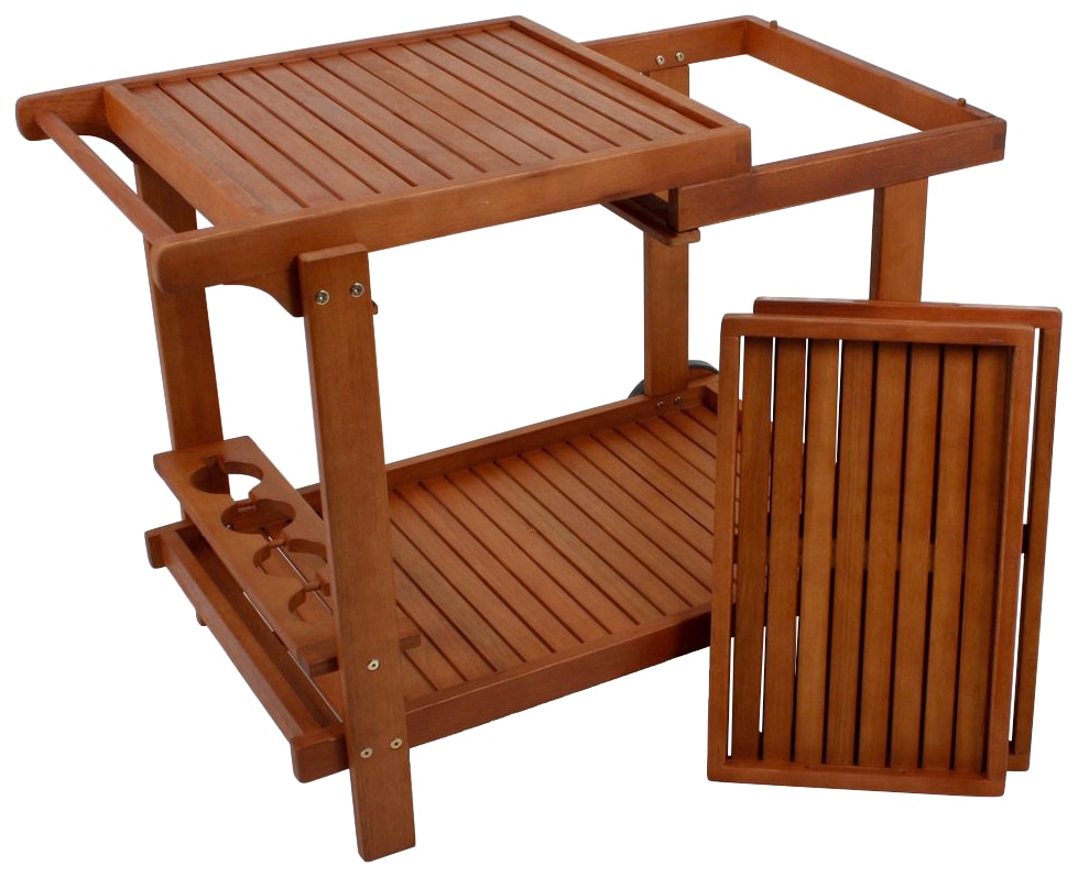 Garden Pleasure Servierwagen »HAYWARD«, Eukalyptusholz, 100x60 cm, rollbar