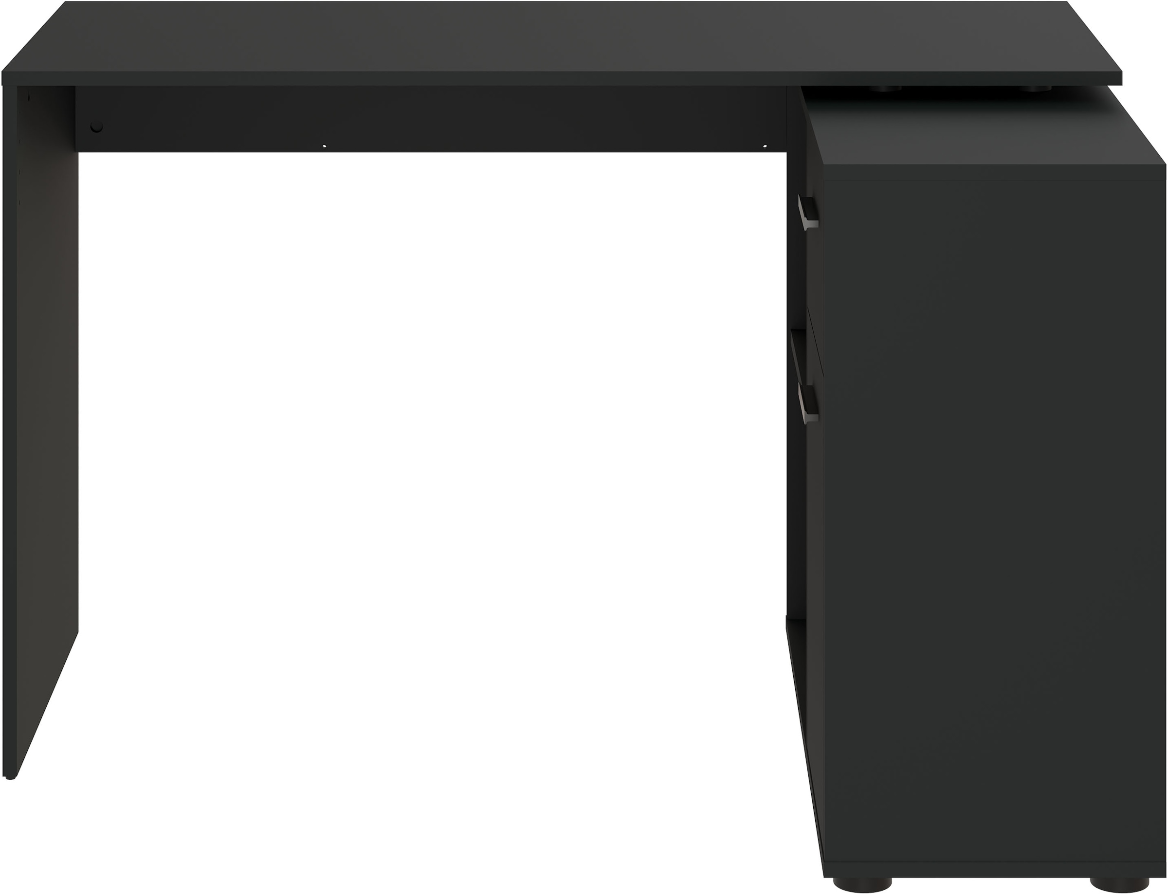 FMD Eckschreibtisch »AUGSBURG«, Schreibtisch/ Sideboard m. Stauraum, beids. montierb., 117 oder 148 cm