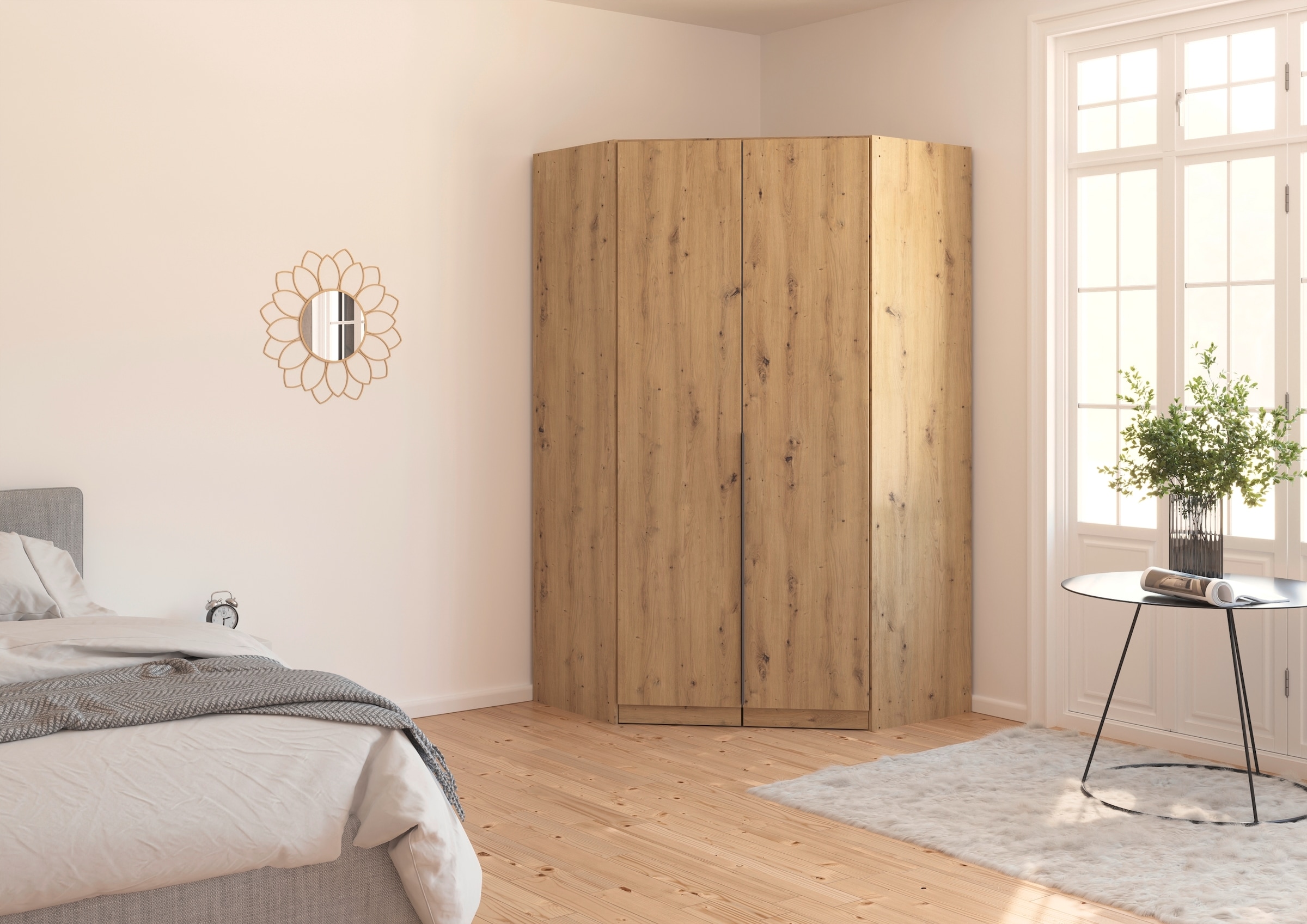 rauch Eckkleiderschrank »Kleiderschrank Schrank Ankleidezimmer Schlafzimmer Garderobe AGORDO«, (in zwei Griff-Farben), voll ausgestattet mit viel Stauraum MADE IN GERMANY