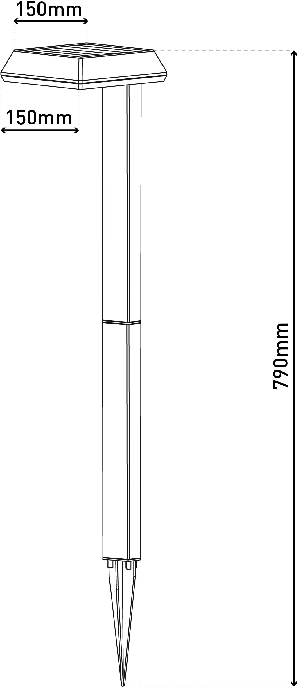 näve LED Solarleuchte »Sigi« LED-Modul 1 Stk. Warmweiß Dekoerdspieß, H: 79cm, Dämmerungssensor, schwarz, LED warmweiß