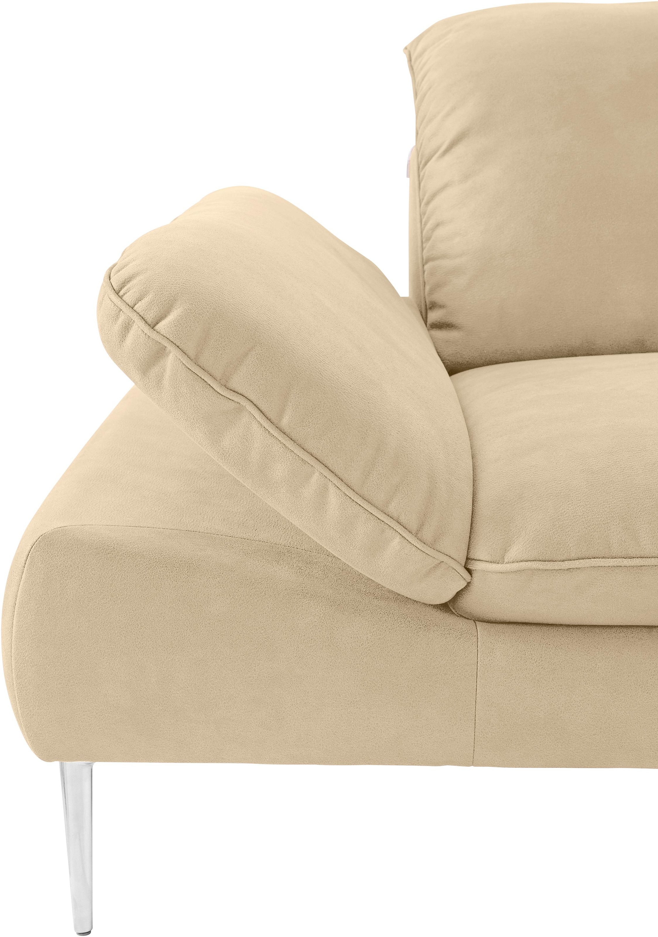 W.SCHILLIG Ecksofa »enjoy&MORE, Designsofa, elegant und bequem, L-Form«, mit Sitztiefenverstellung, Füße Chrom glänzend, Breite 310 cm