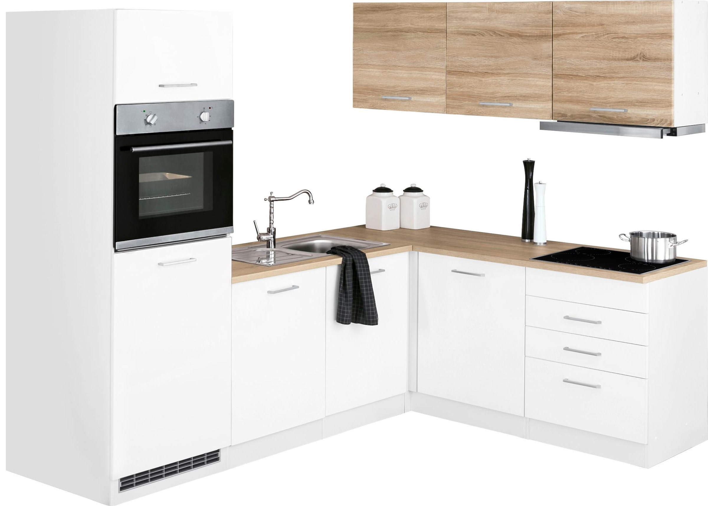 bestellen MÖBEL HELD E-Geräte, Winkelküche Geschirrspüler »Visby«, 180cm auf x inkl. Winkel mit 240 Kühlschrank u. Raten