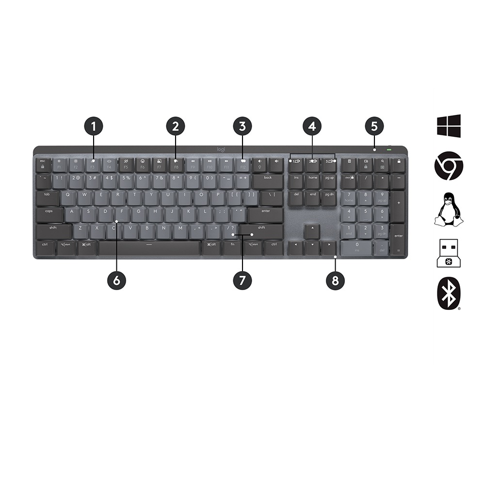 Logitech Gaming-Tastatur »MX Wireless Illuminated Performance - DEU - CENTRAL«, Arbeiten. Spielen. Kommunizieren.