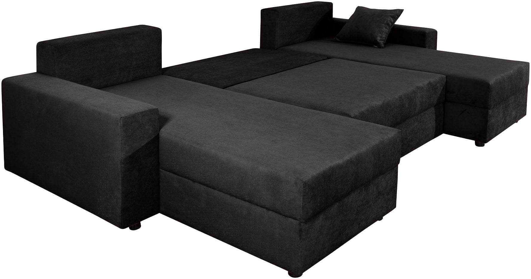COLLECTION AB Wohnlandschaft »Pico U-Form, Breite 252, mit Schlaffunktion, Bettkasten & Zierkissen«, Wohnlandschaft,2 X Ottomane,Polyätherschaum Polsterung