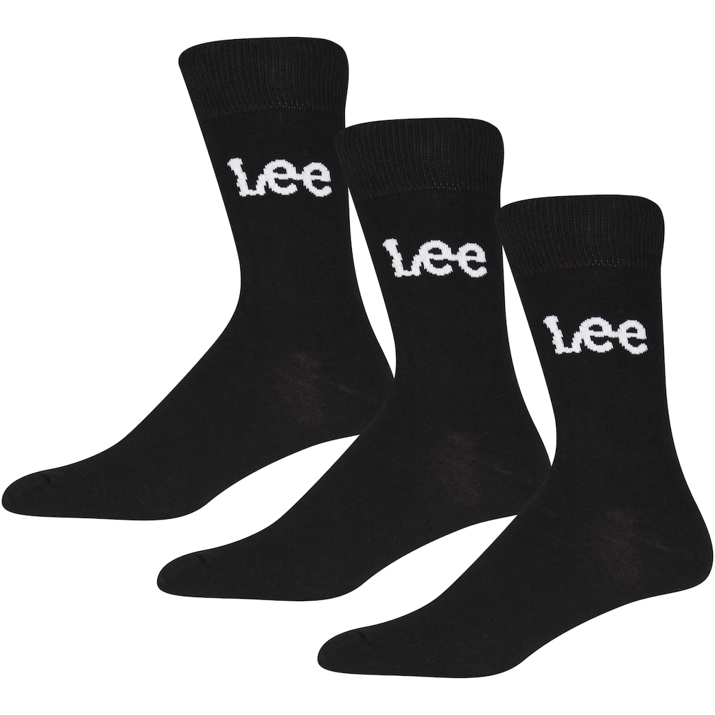 Lee® Sportsocken »BILLIE«, (3 Paar), atmungsaktive Baumwollmischung