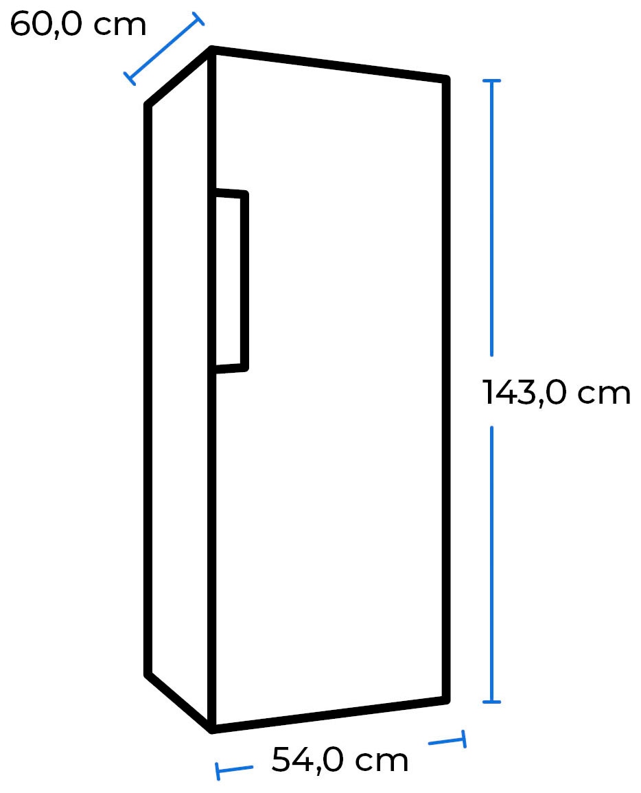 exquisit Gefrierschrank »GS231-NF-H-040D inoxlook«, 143 cm hoch, 54 cm breit, 161 Liter Nutzinhalt, NoFrost, Schnellgefrieren