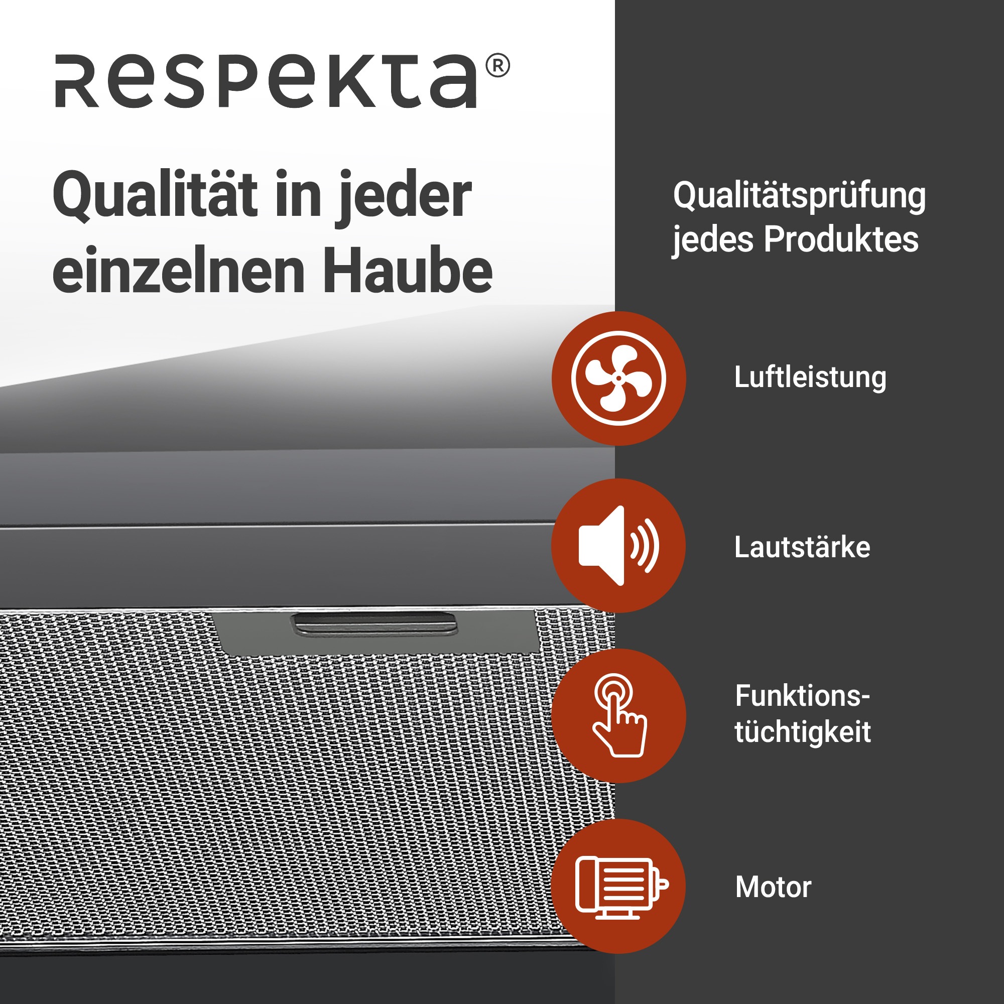 RESPEKTA Kaminhaube »CH 22055 SA« 60 cm, 3 Leistungsstufen, LED-Beleuchtung, Ab- und Umluftfähig