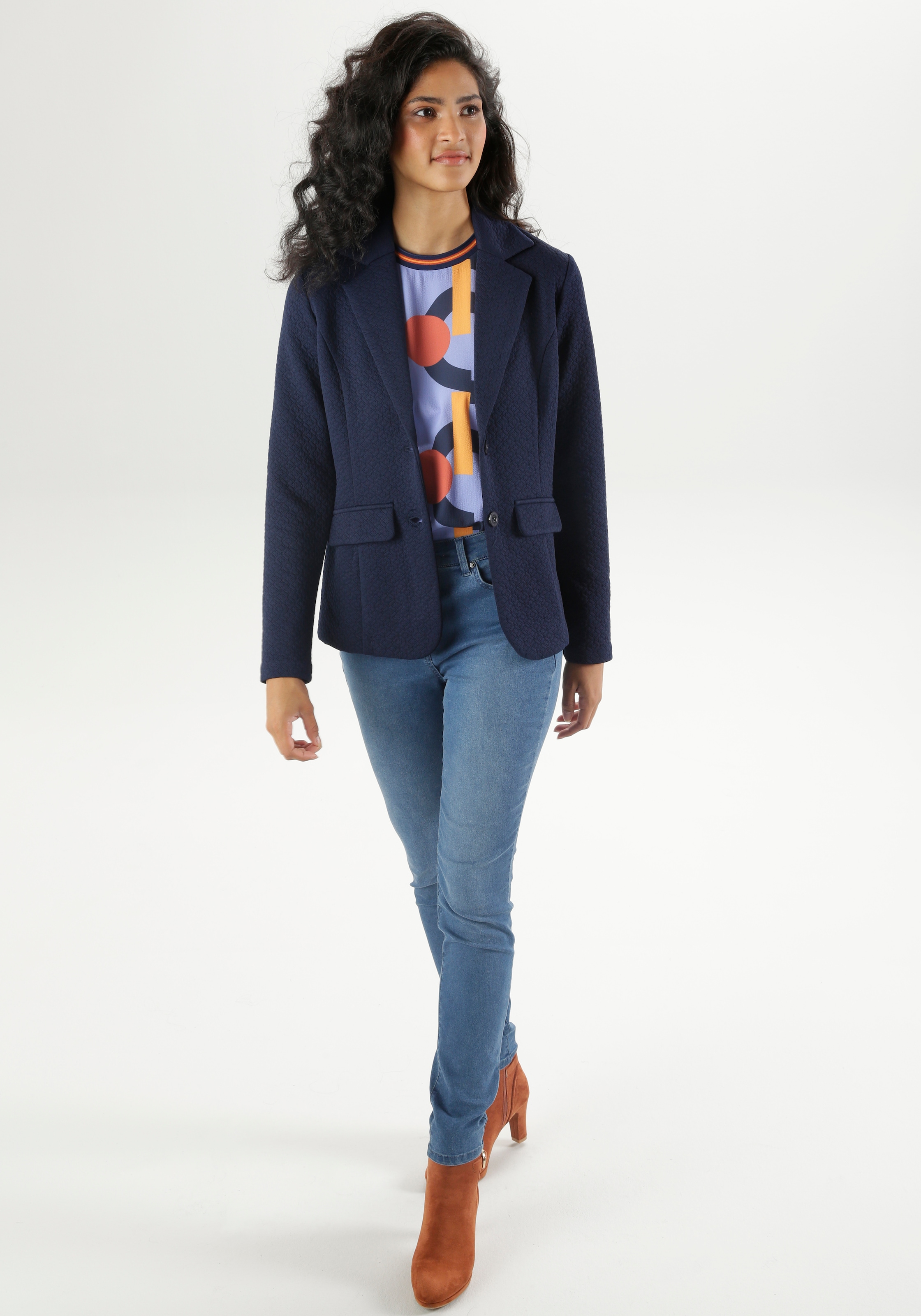 Aniston SELECTED Jerseyblazer, mit strukturiertem Muster - NEUE KOLLEKTION